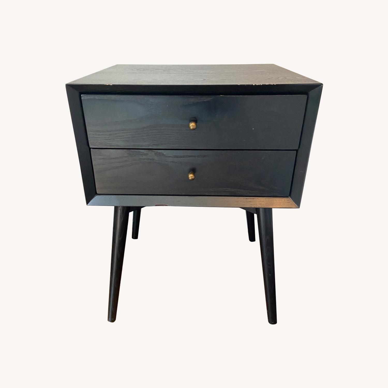 West Elm Black Midcentury Modern Drawer Nightstand - image-0
