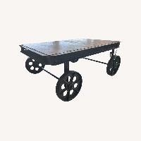 Rustic Wood and Metal Coffee Table