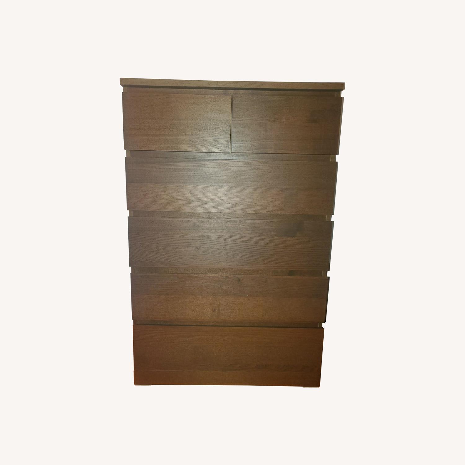 IKEA MALM 6-drawer Dresser, Dark Brown - image-0