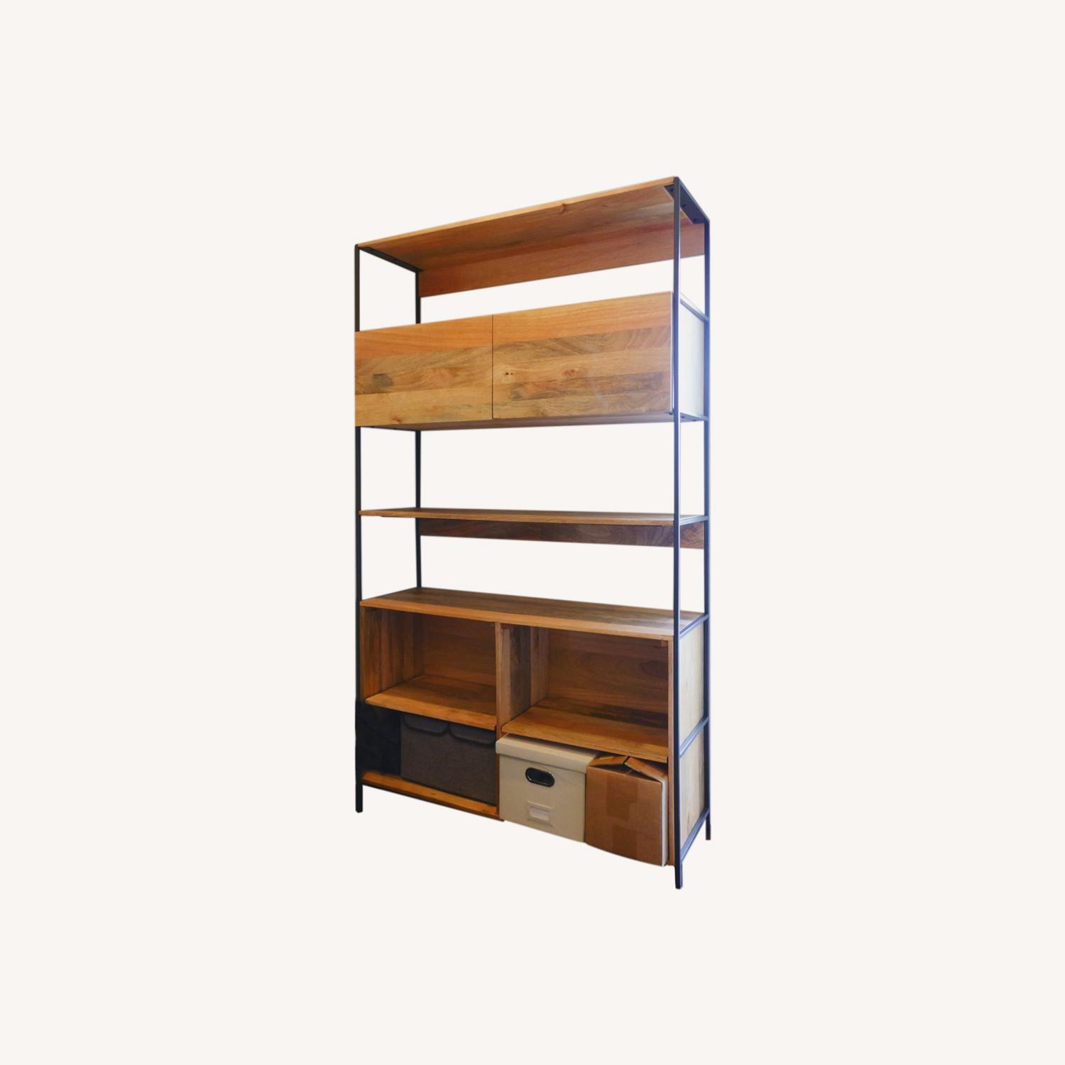West Elm Industrial Open & Closed Storage Bookcase 48" AptDeco