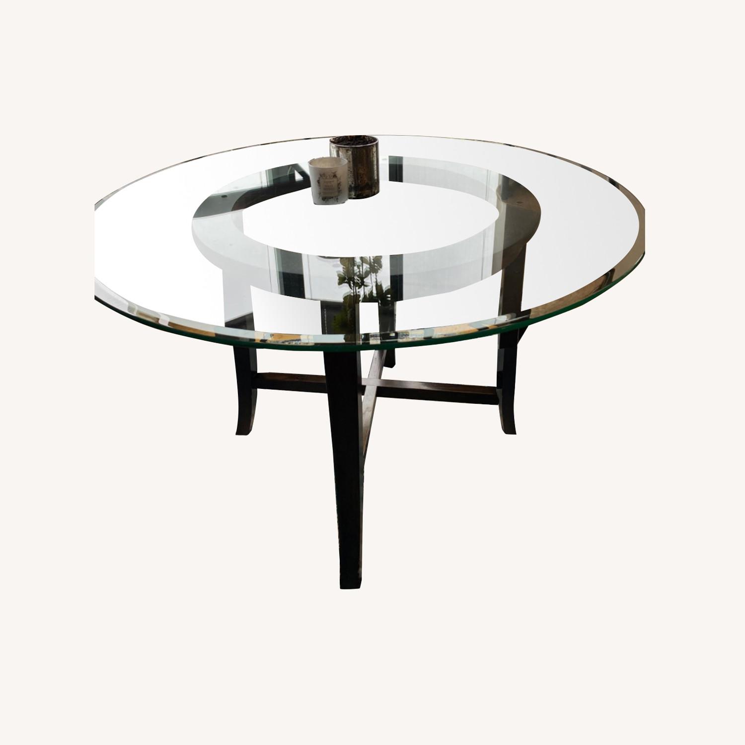 Crate & Barrel 48 Glass Round Table - image-0