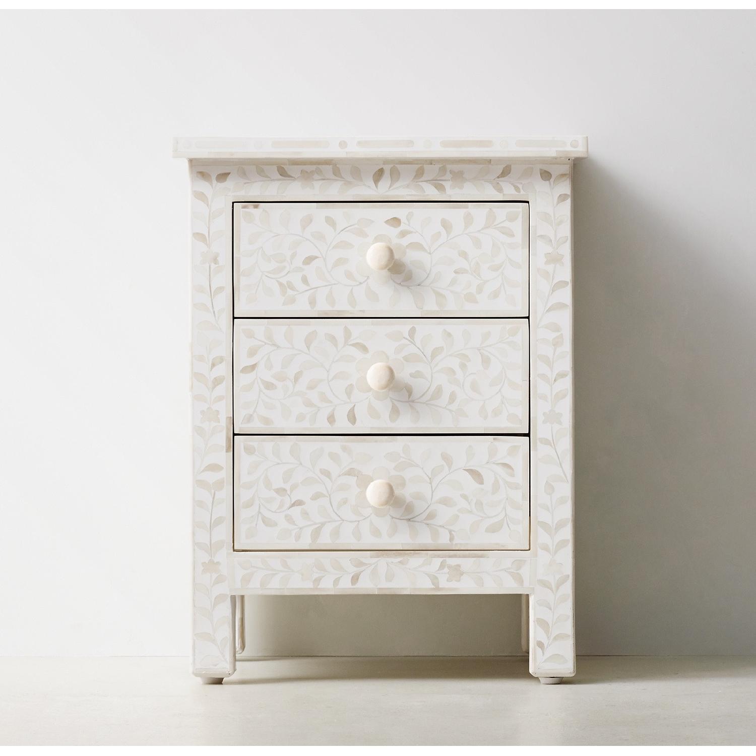 Restoration Hardware Teen Laila 3 Drawer Mosaic Nightstand