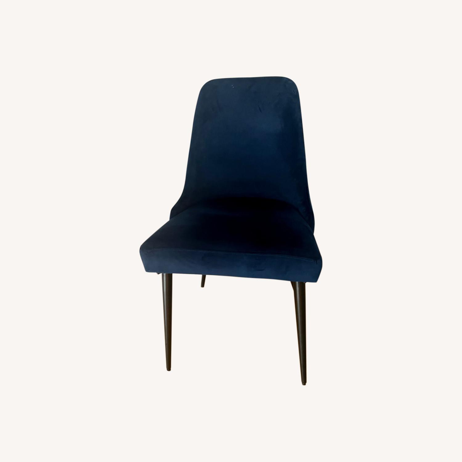 Dark Blue Velvet Dining Chairs AptDeco