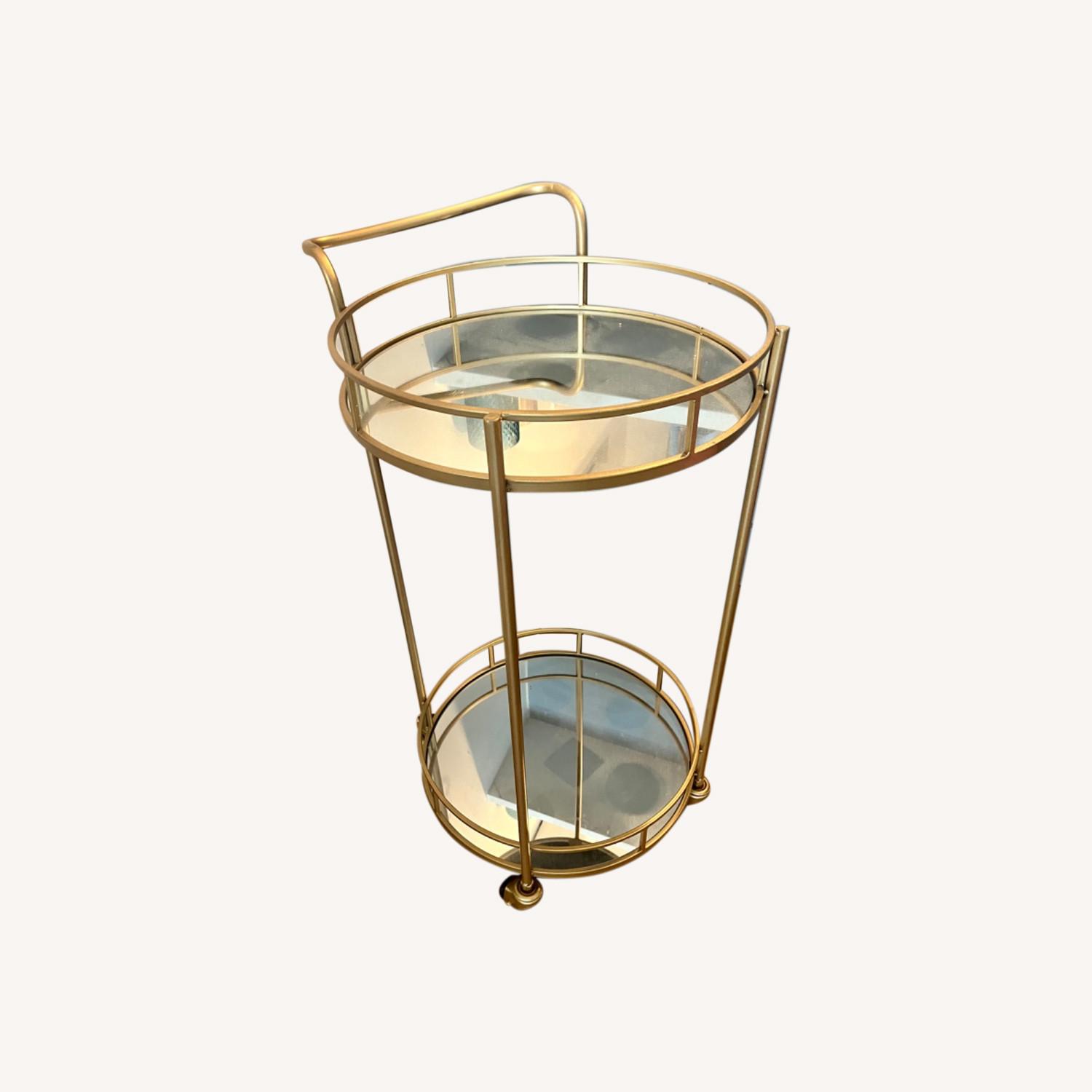 Gold and Mirror Bar Cart - image-0