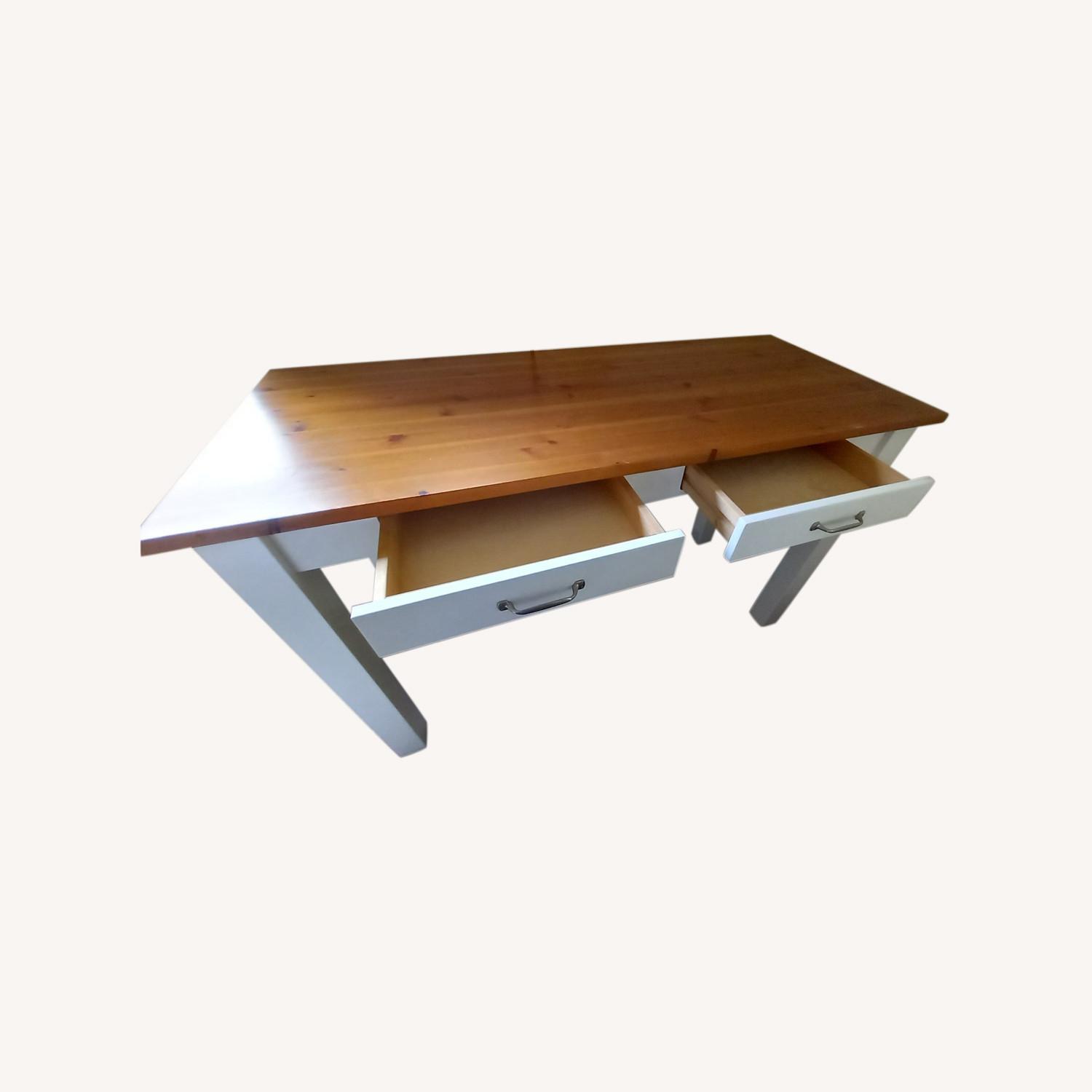 Pottery Barn Tall Wood Dining Table - image-0