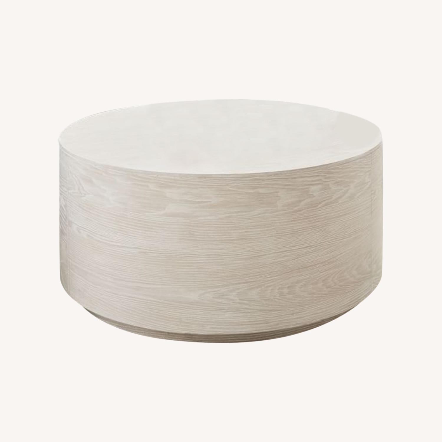 West Elm Volume Round Drum Coffee Table (36")Wood AptDeco
