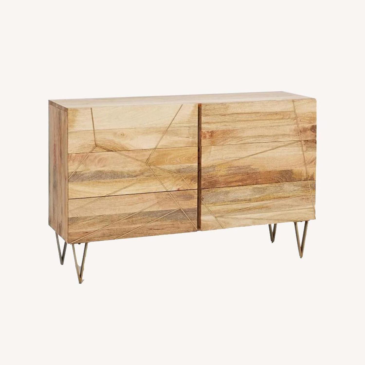 West Elm Roar & Rabbit Brass Geo Inlay 6-Drawer Dresser - AptDeco