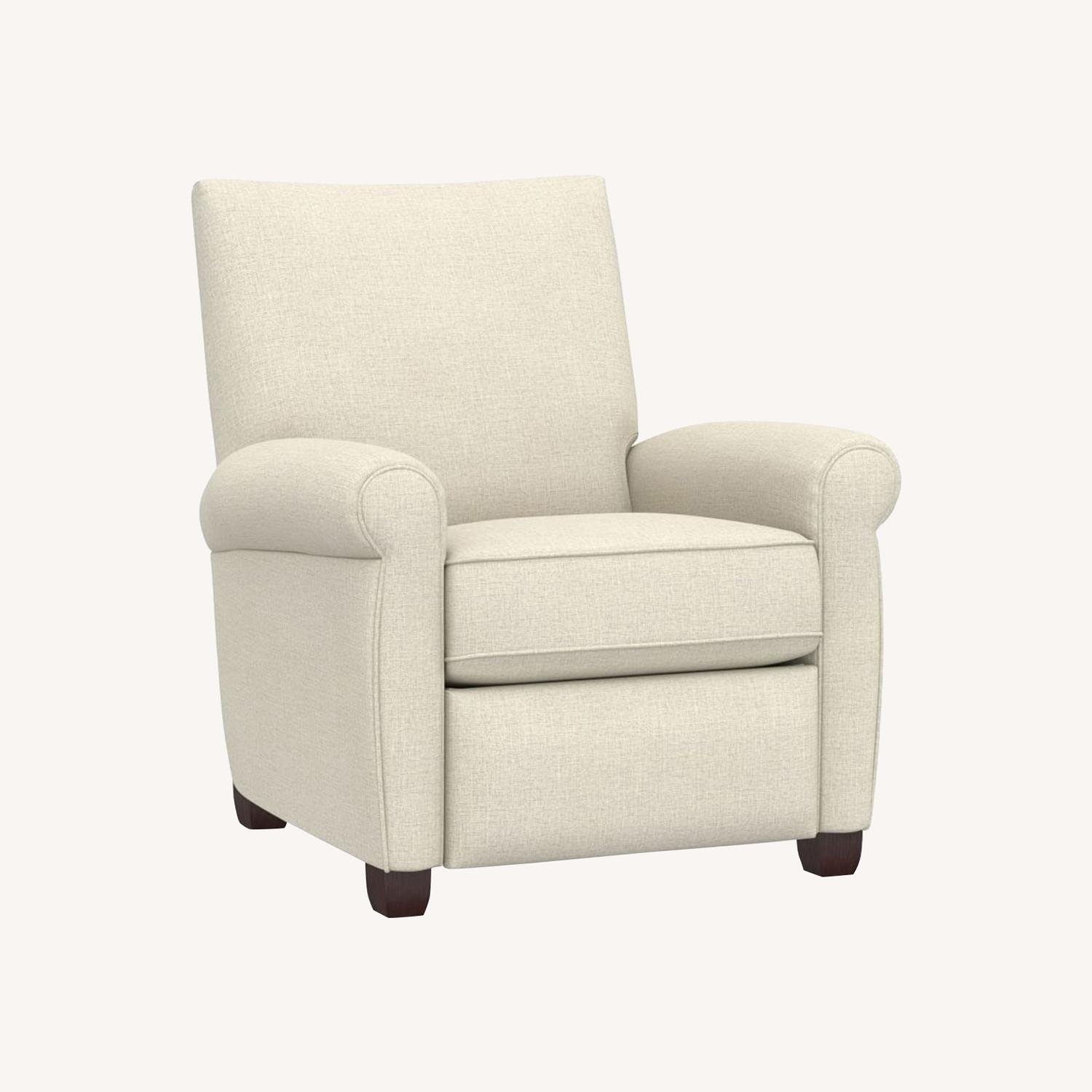 Pottery Barn Grayson Roll Arm Upholstered Recliner AptDeco
