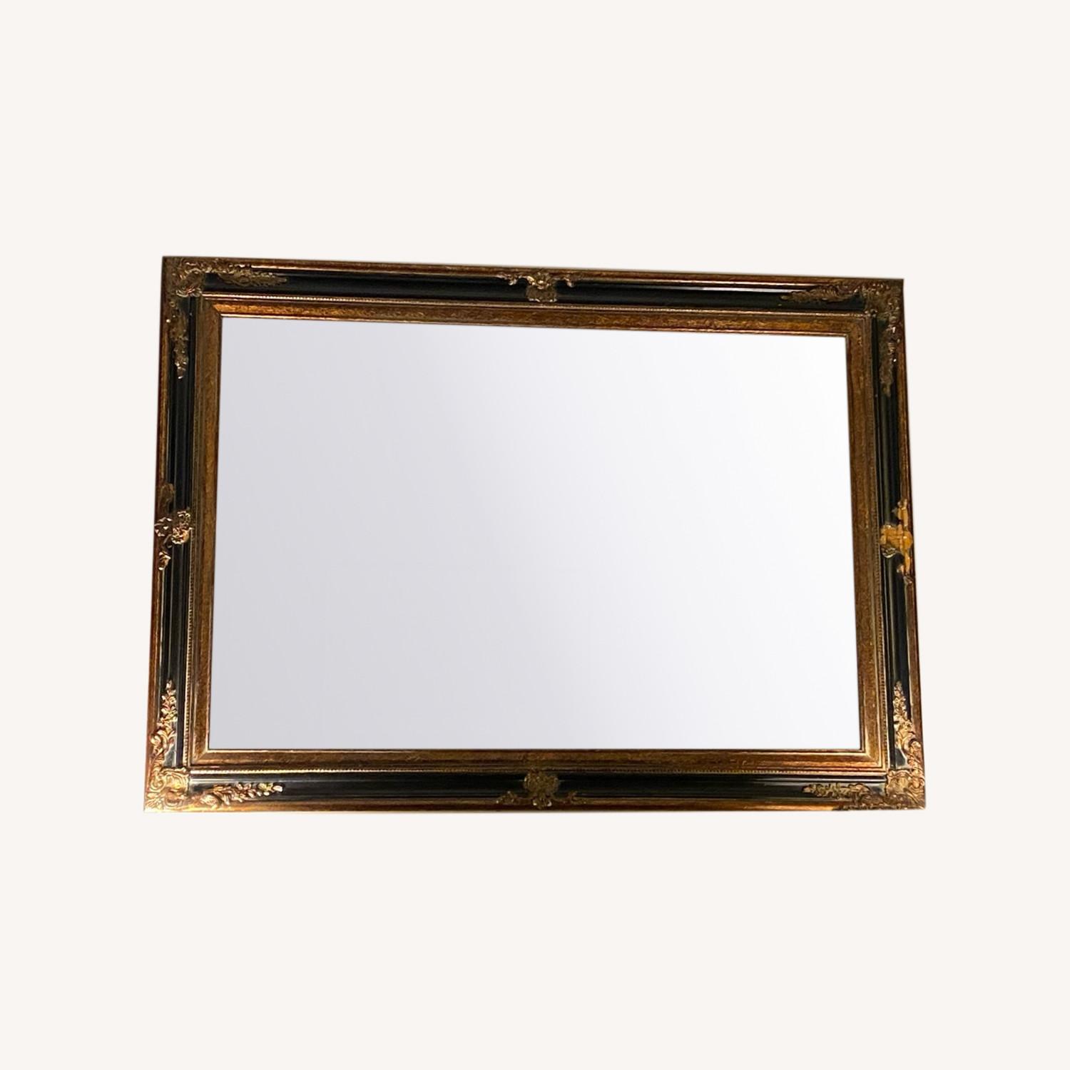 Antique Black and Gold Wall Mirror - image-0