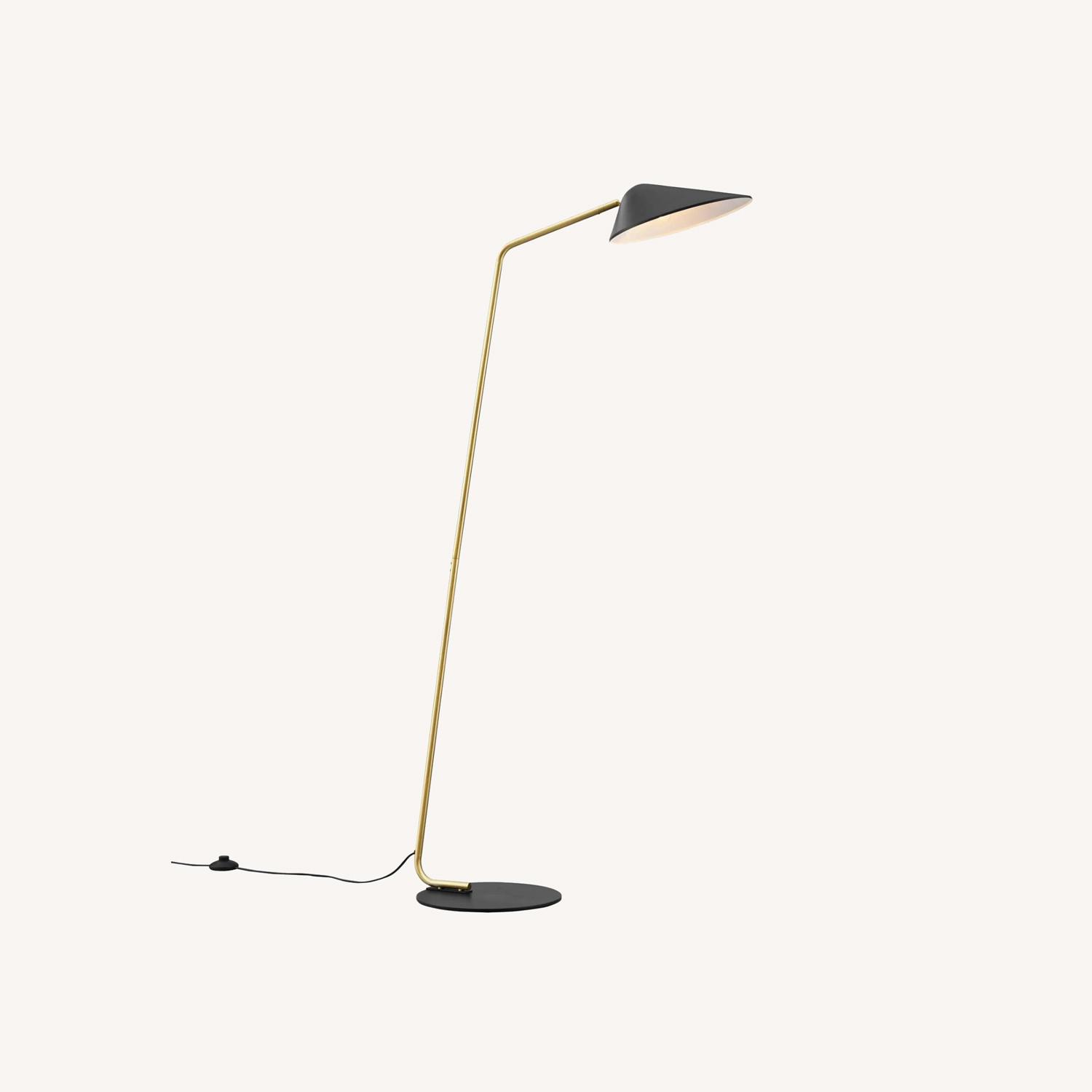 Stunning Black Floor Lamp With Golden Stand - image-0