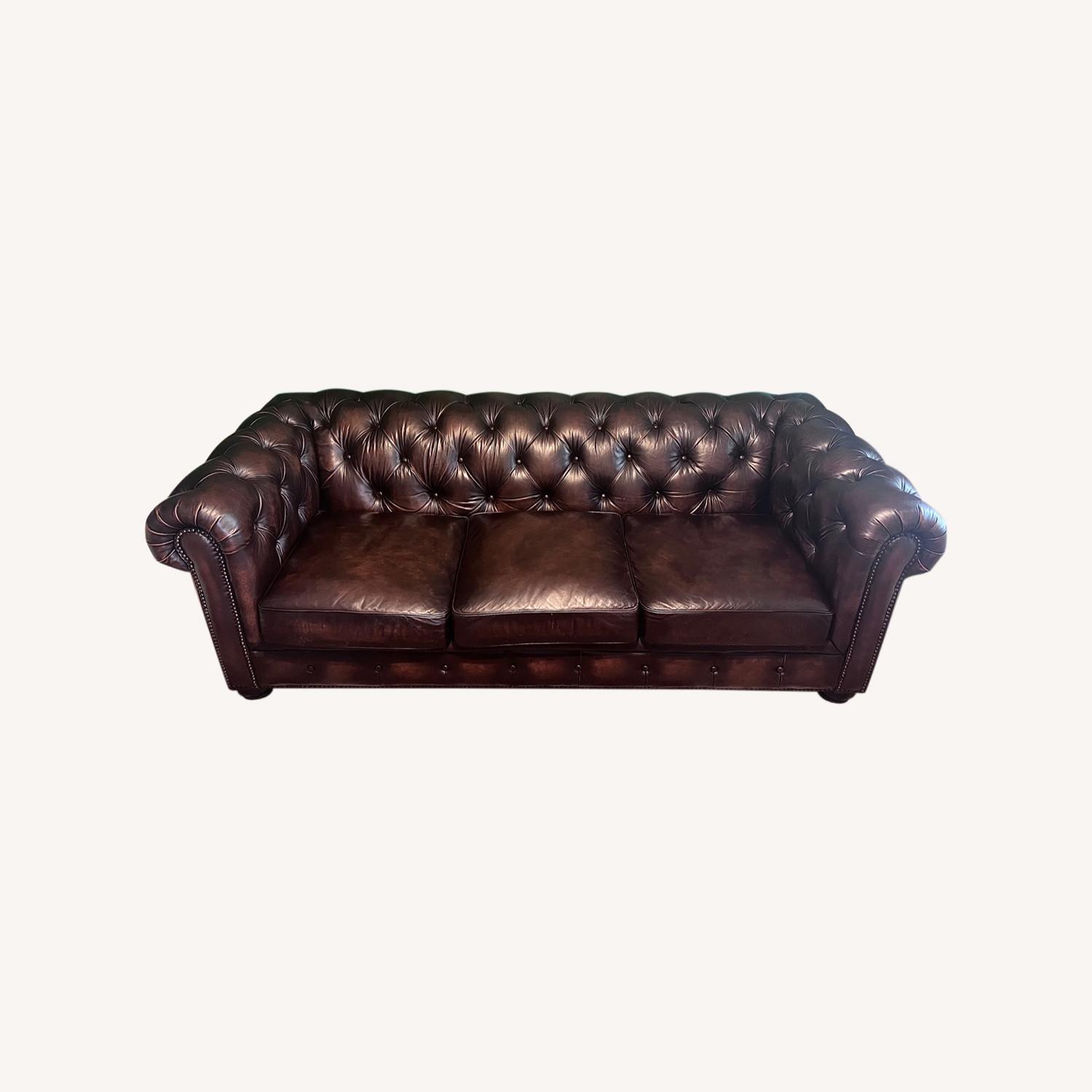 Raymour & Flanigan Hutchinson Leather Sofa AptDeco