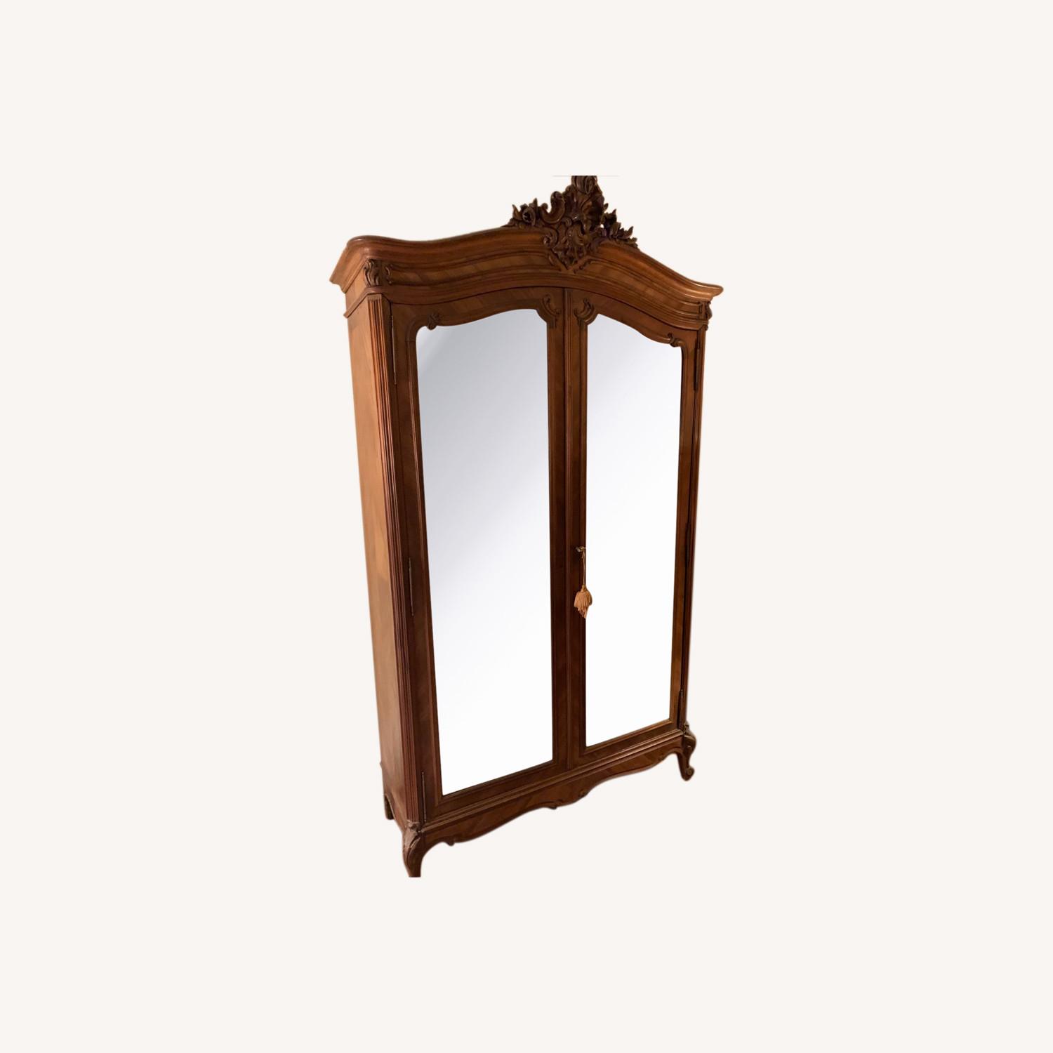 Antique French Armoire with Mirrored Doors AptDeco