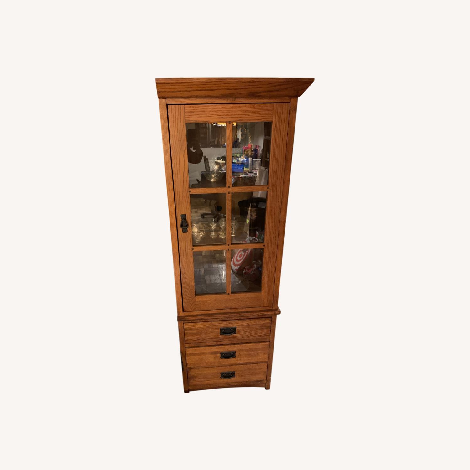 Hutch/Display With 3 Drawers AptDeco