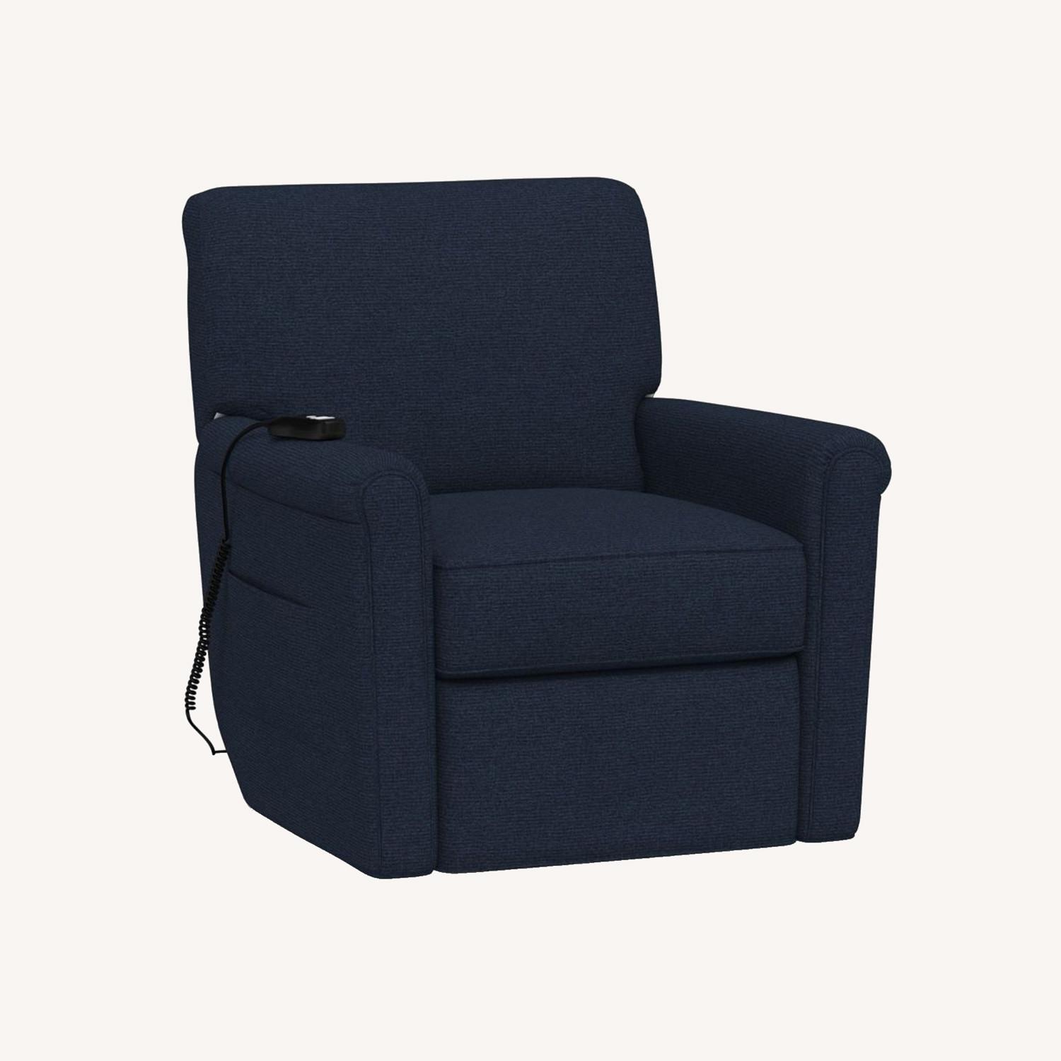 Pottery Barn Irving Roll Arm Upholstered Power Lift Recliner - image-0