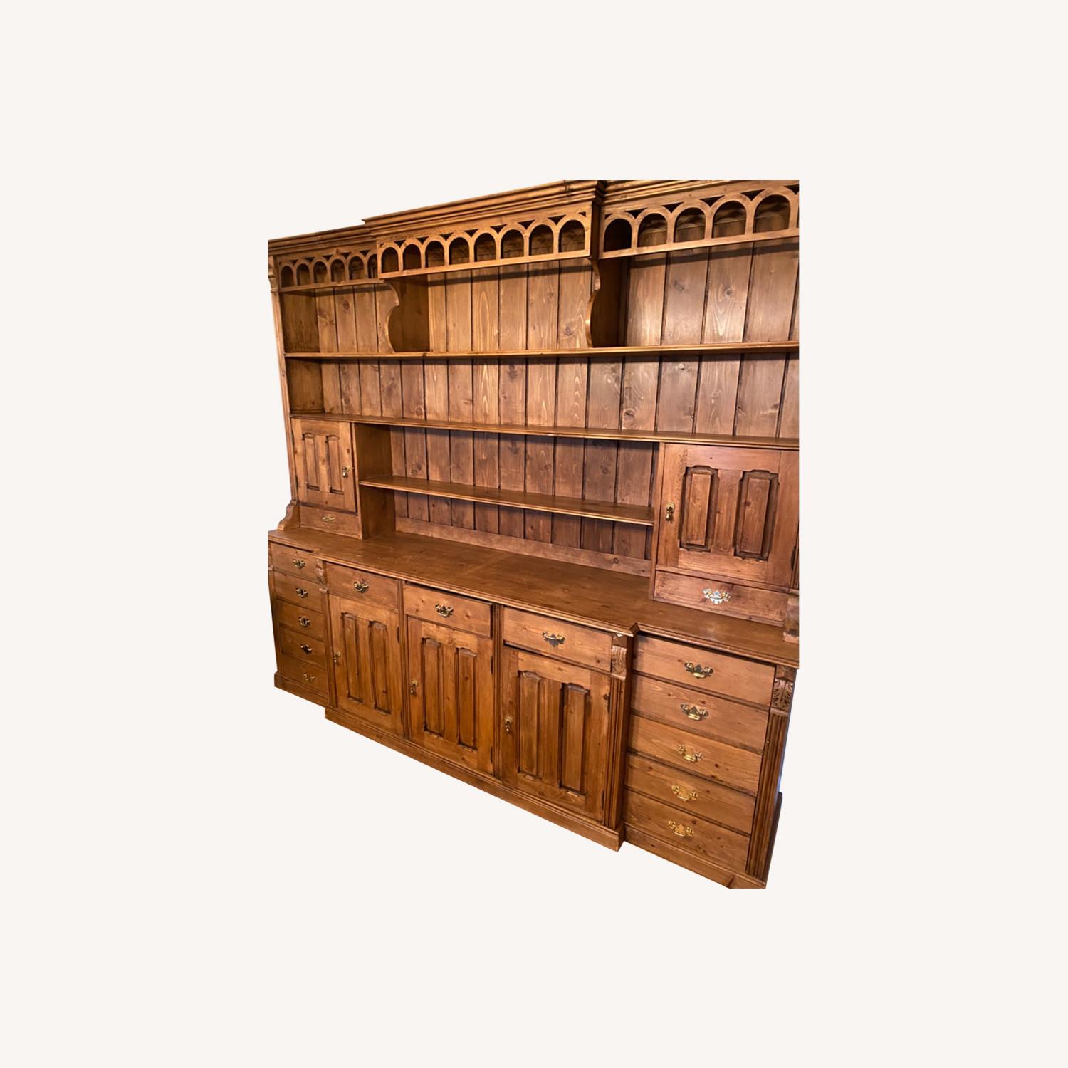 Vintage Scrub Pine Sideboard With Hutch - image-0