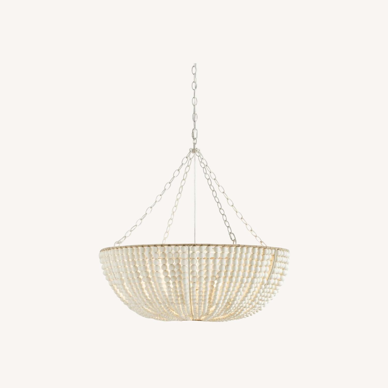 Pottery Barn Bristol Wood Bead Chandelier - image-0