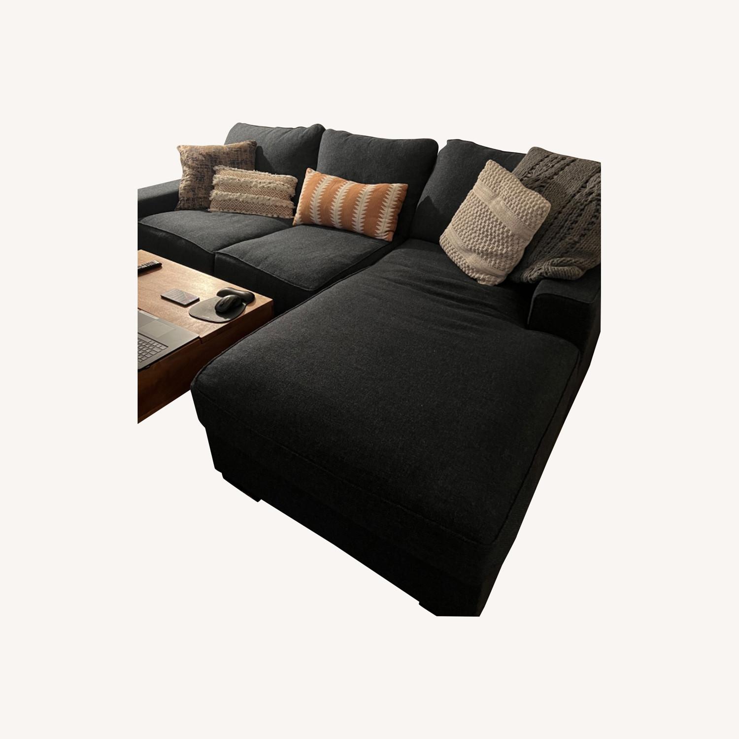 Macy's Comfy Navy Blue Sectional AptDeco