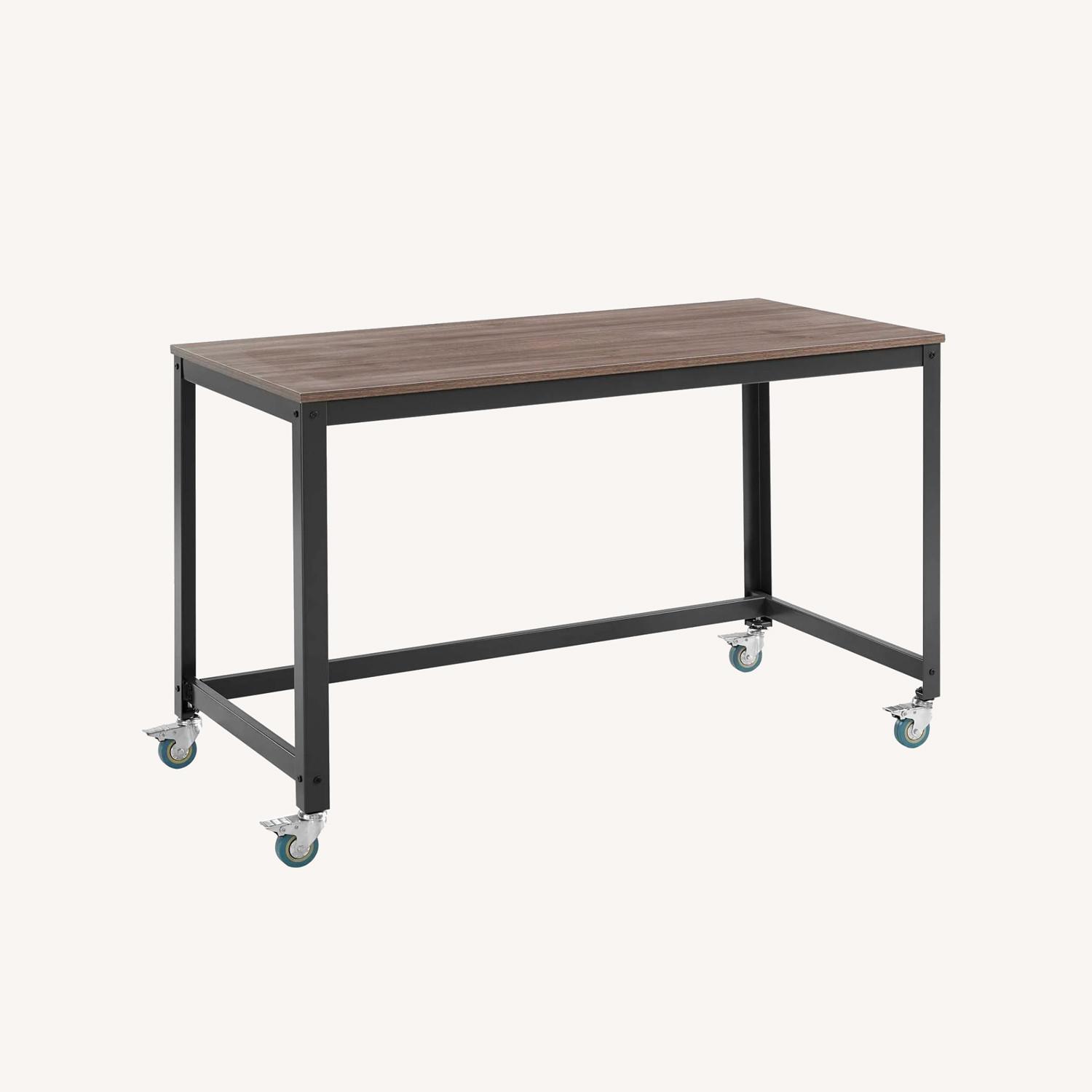 Brown/Natural Desk on Wheels - image-0