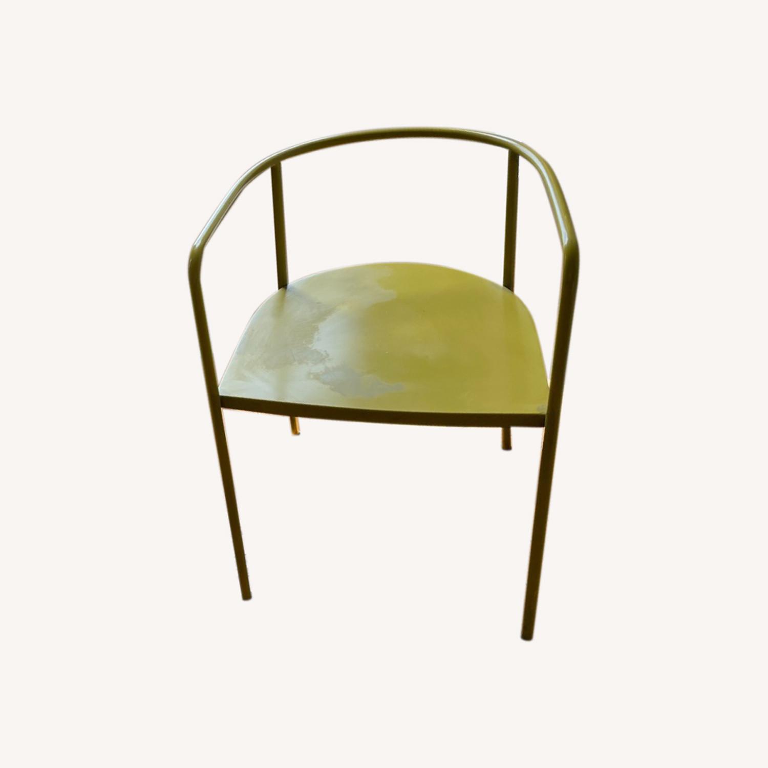 Chartreuse Metal Dining Chairs - image-0