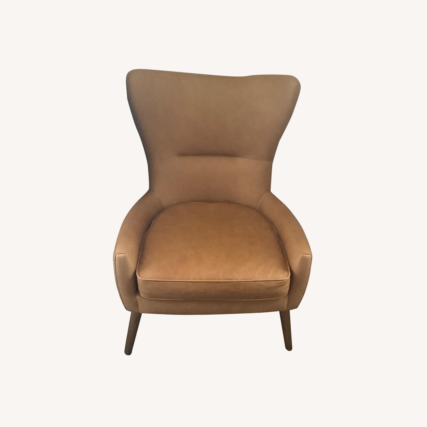 Erik Leather Wing Chair AptDeco