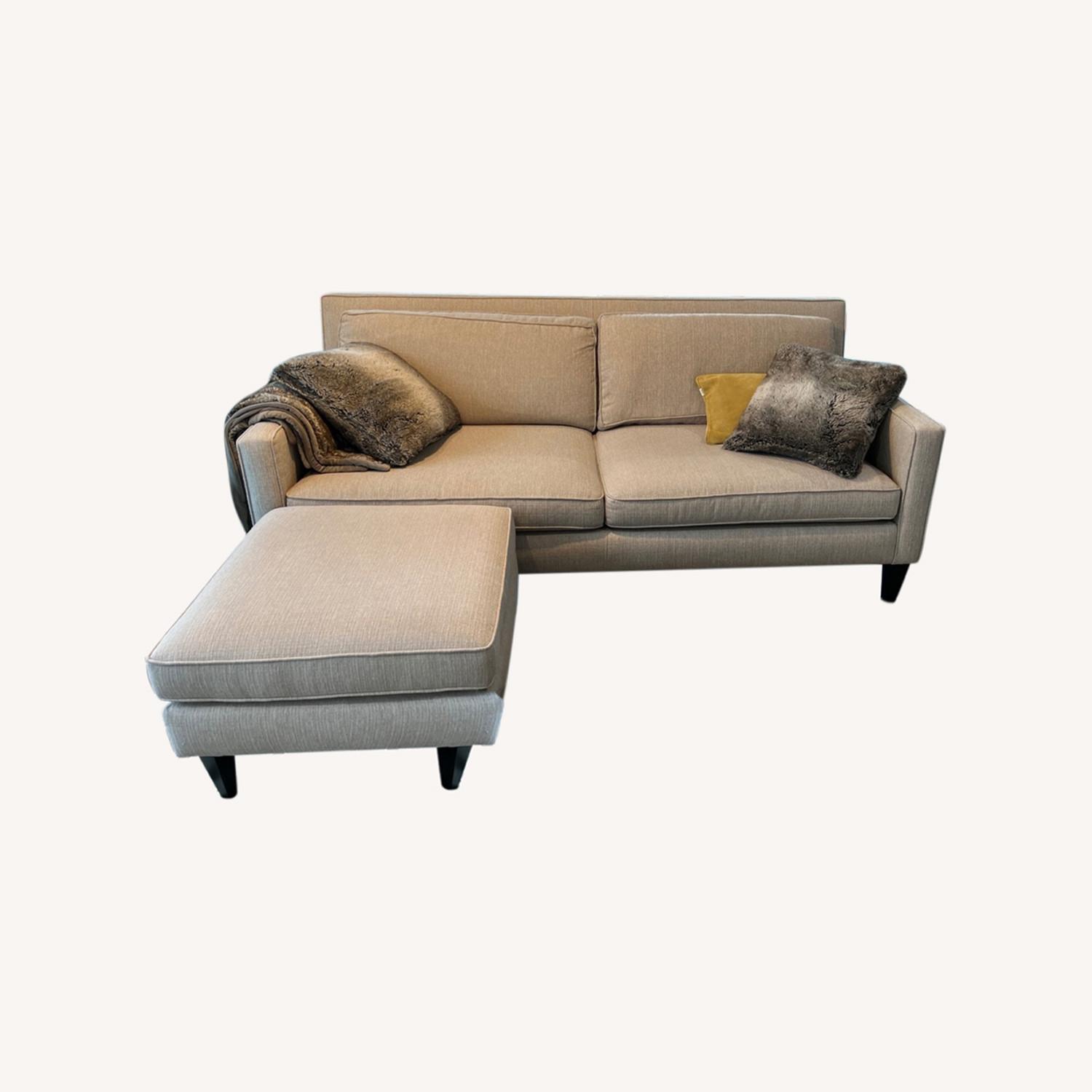 Crate & Barrel Apartment Sofa with Ottoman - image-0