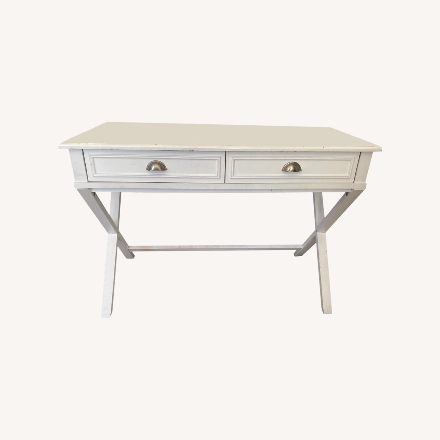 White Boho Desk AptDeco