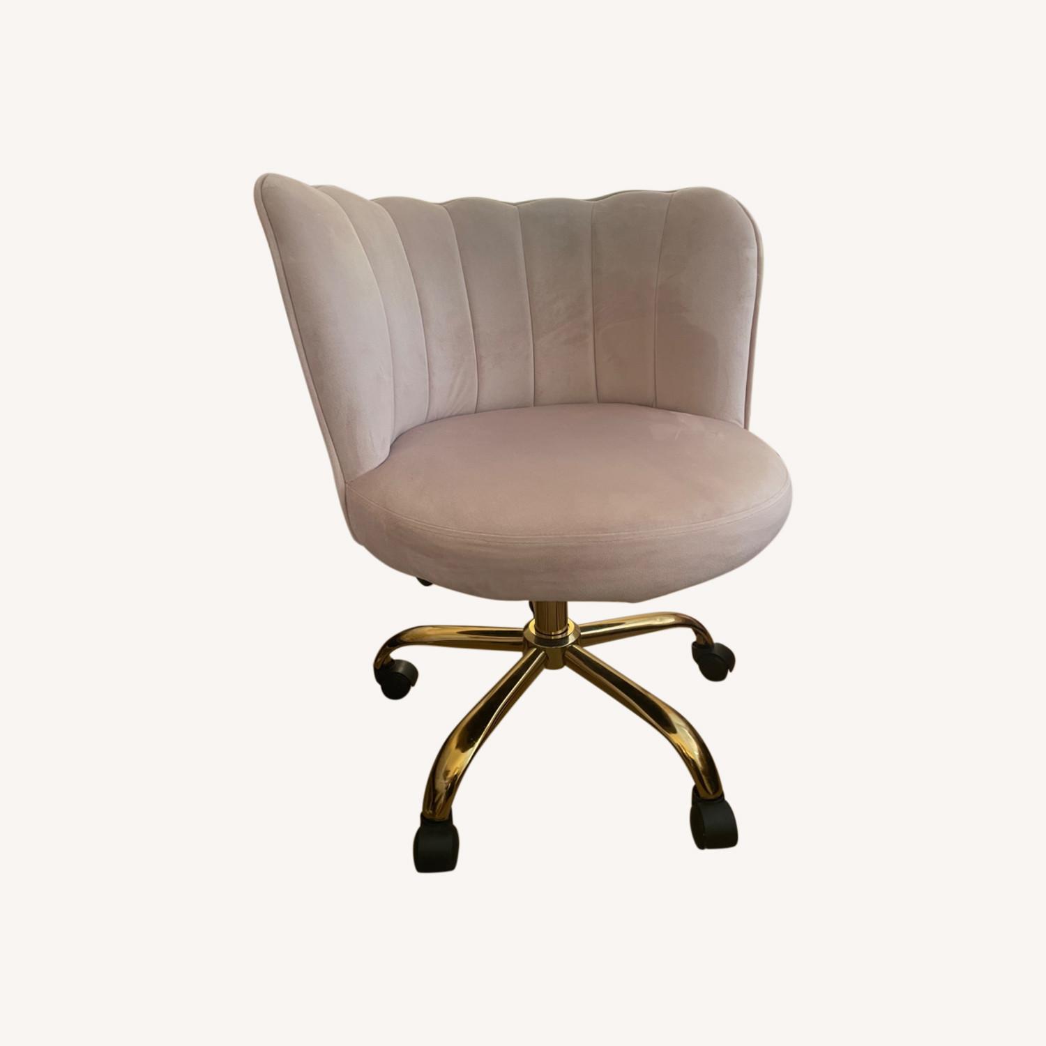Pink Velvet Task Chair AptDeco