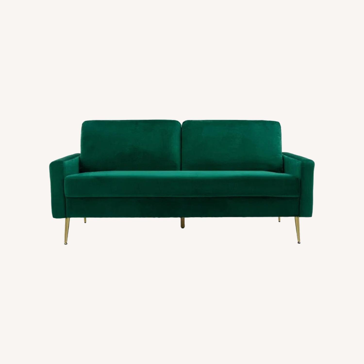 Wayfair Green Velvet Loveseat Sofa AptDeco