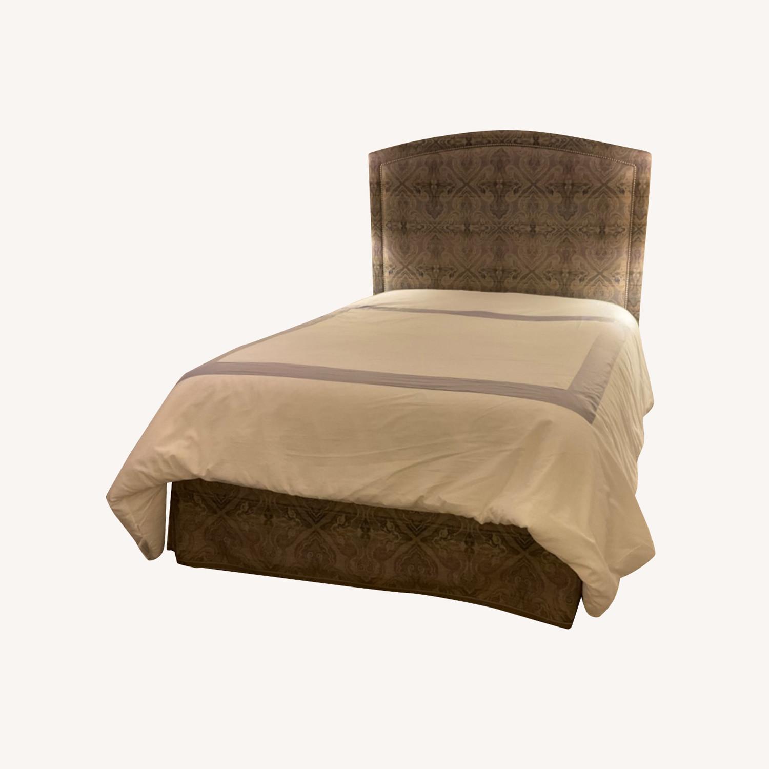 Queen Upholstered Headboard With Matching Dust Skirt AptDeco