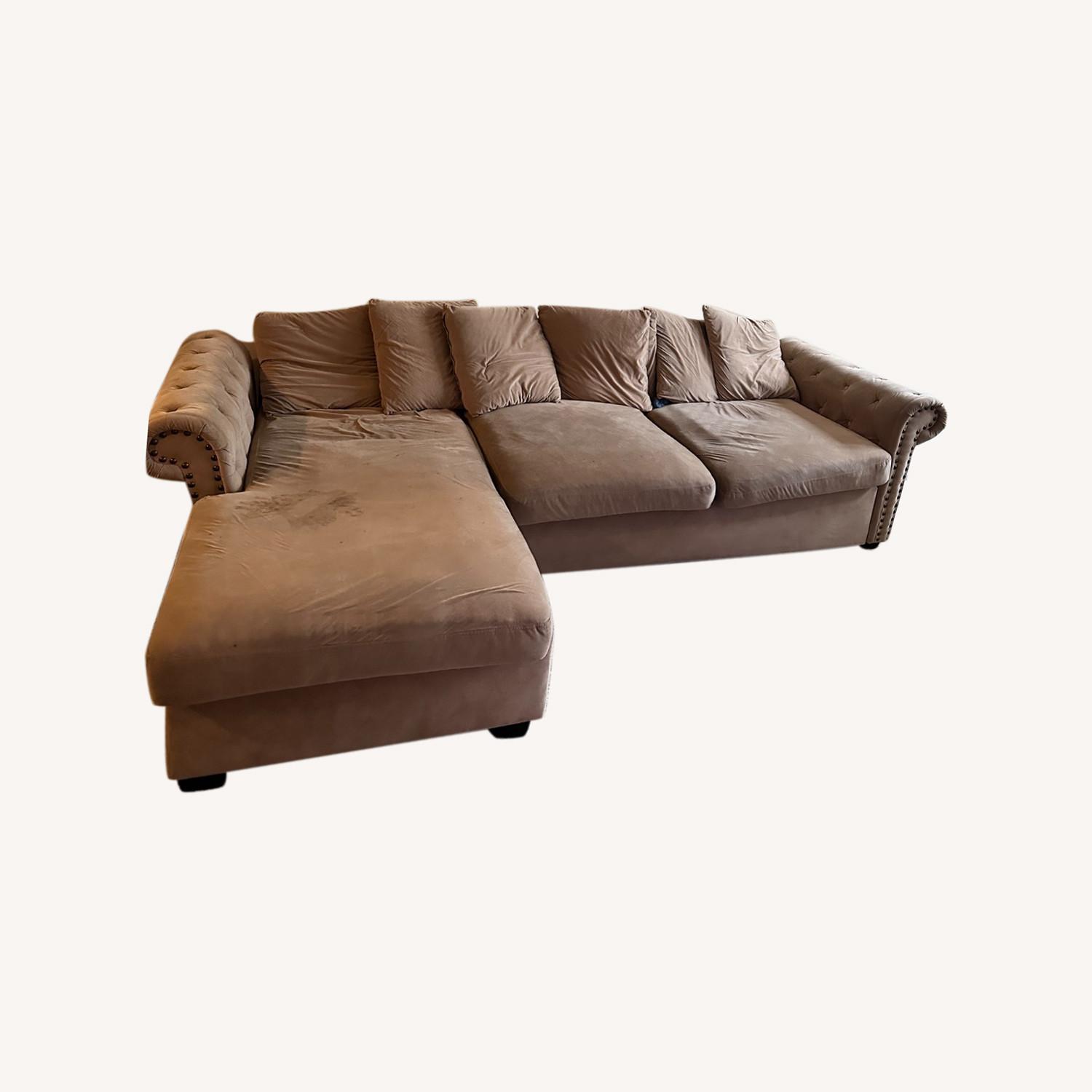 Victorian-Inspired Sectional Sofa with Left Chaise - image-0