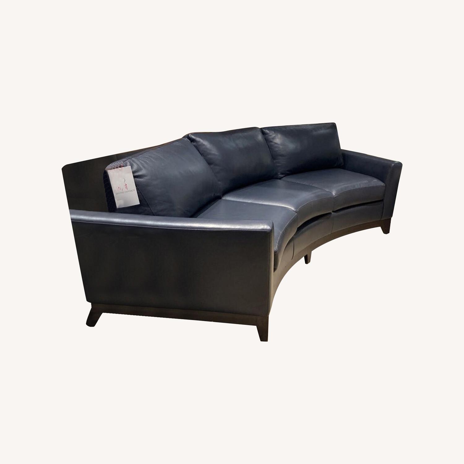 Curved Leather Sofa AptDeco