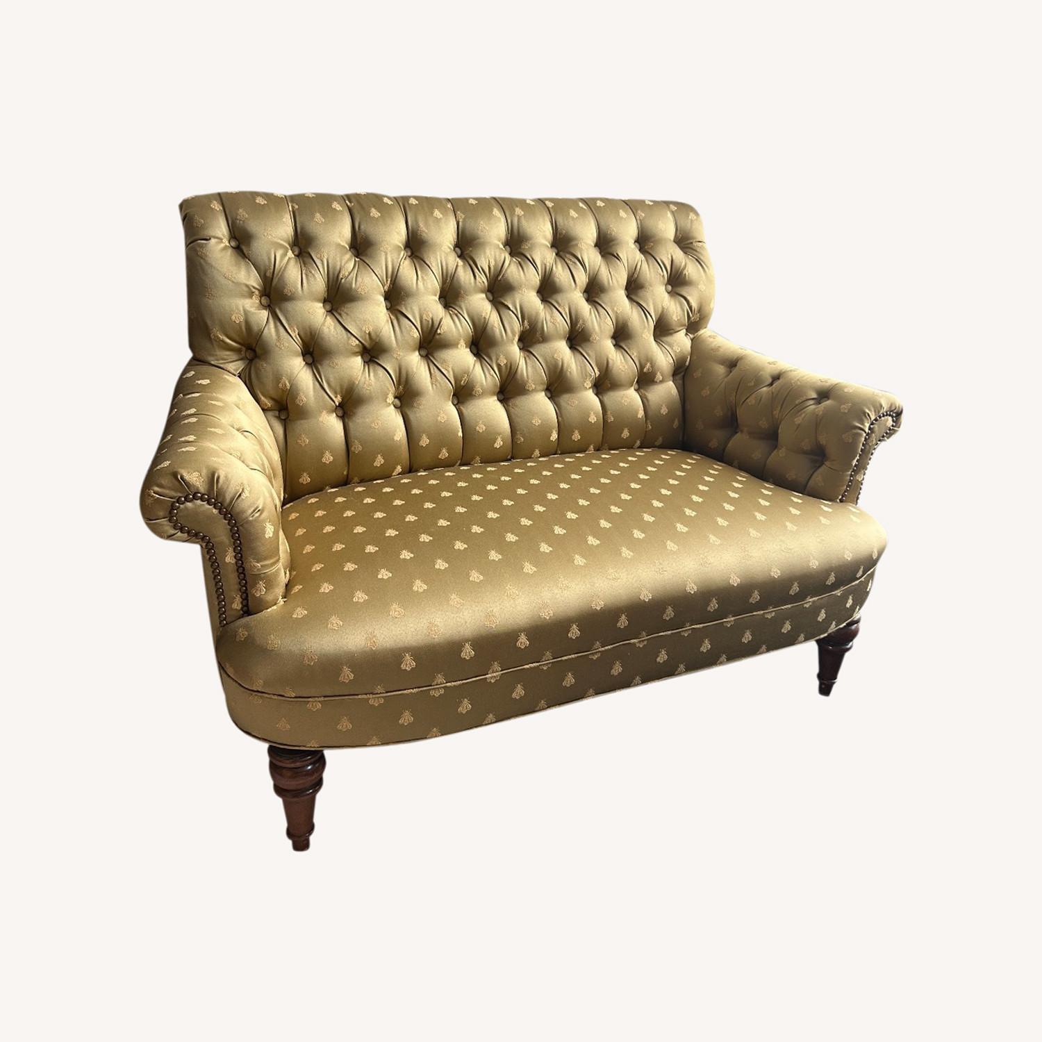 Gold Bee Fabric Loveseat - image-0
