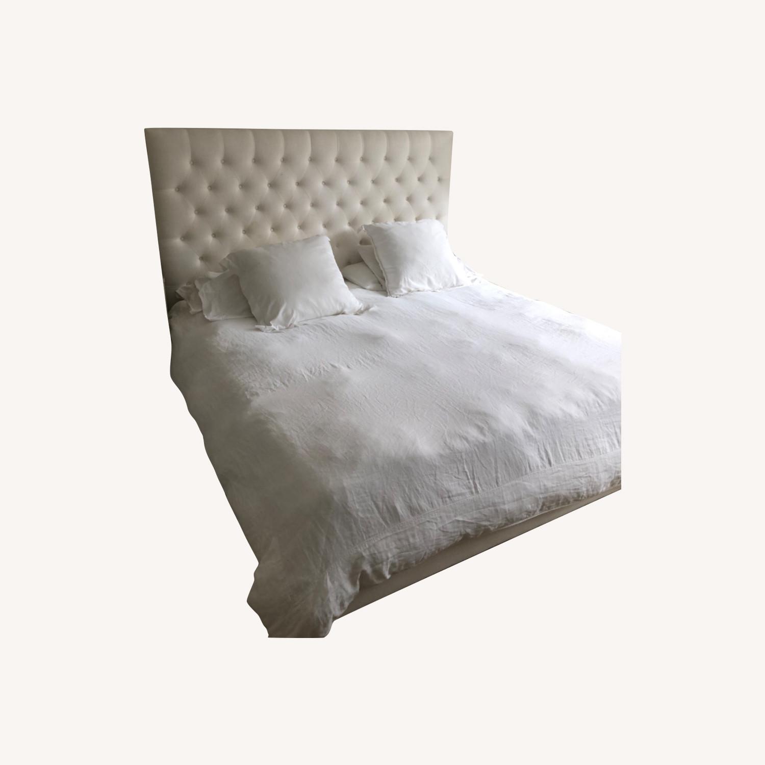 Restoration Hardware Diamond Tufted King Bed With Storage - image-0