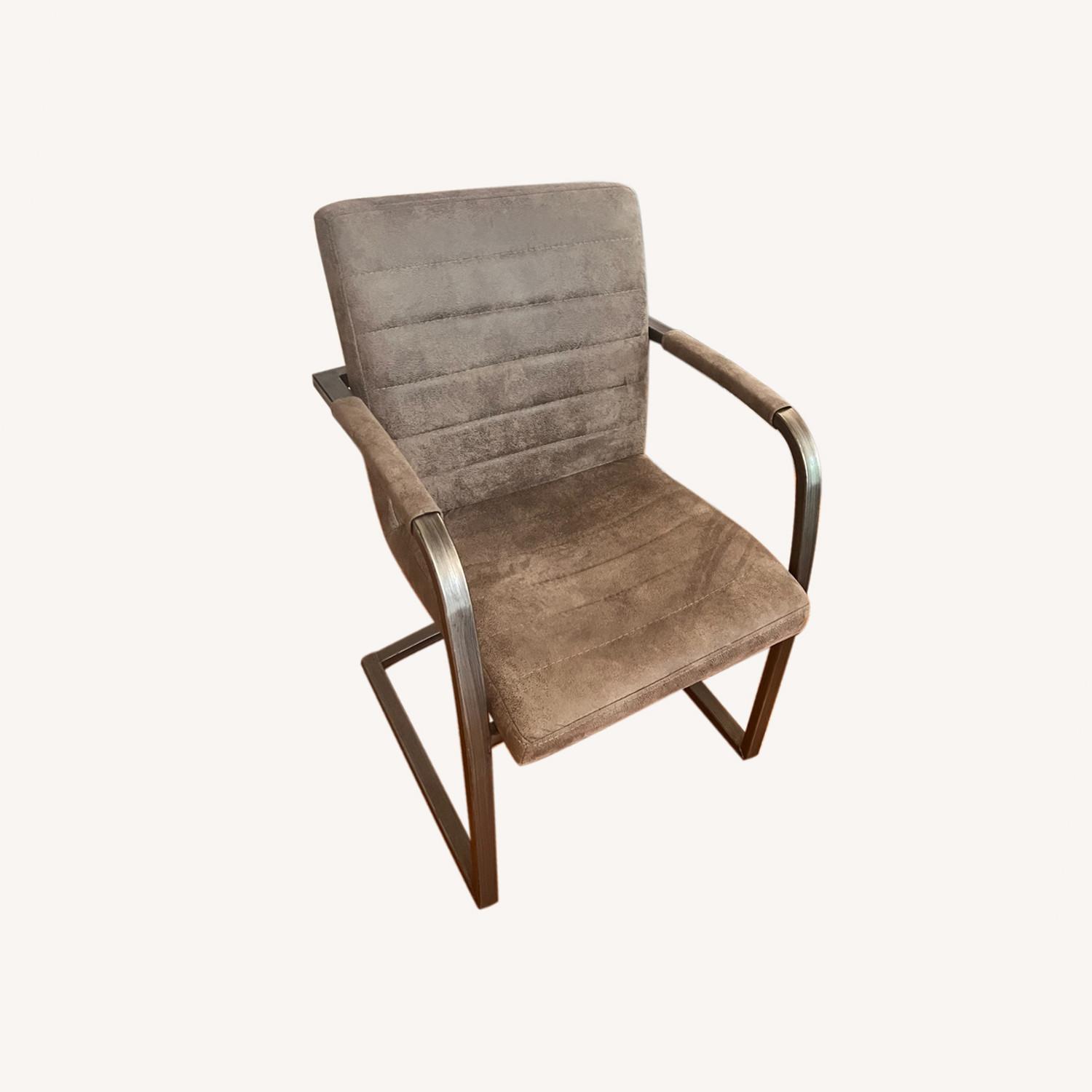 Set of Metal/Faux Leather Accent Chairs AptDeco