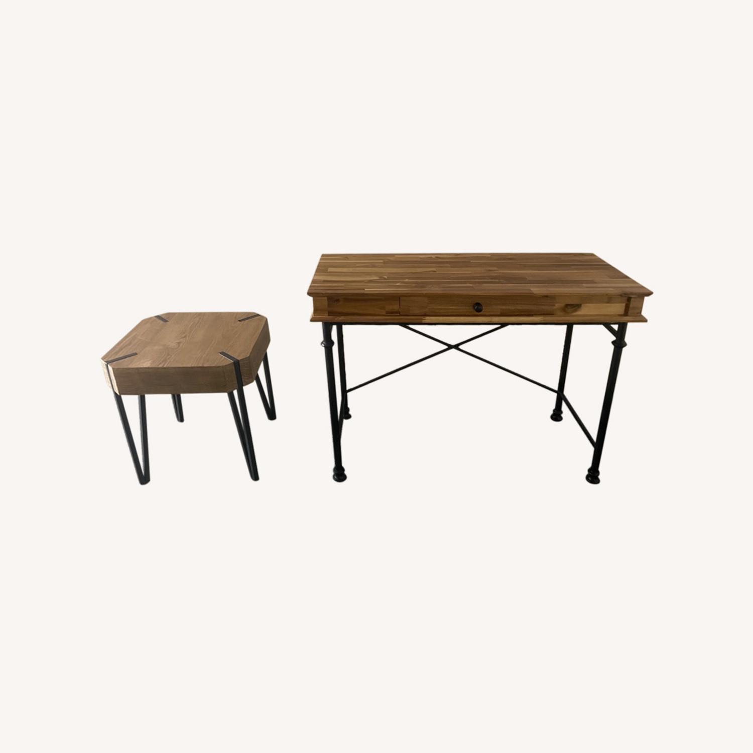 Wood & Metal Side Table Set - image-0