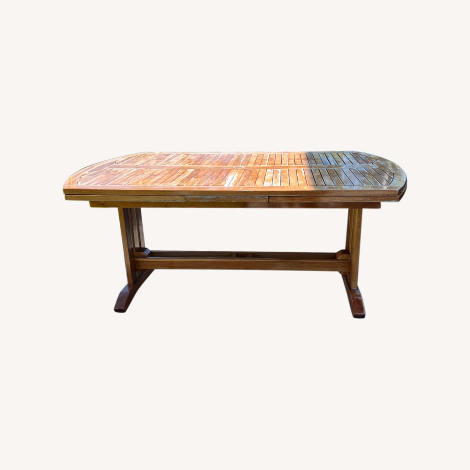 Teak Expandable Patio Table and 4 Chairs - image-0