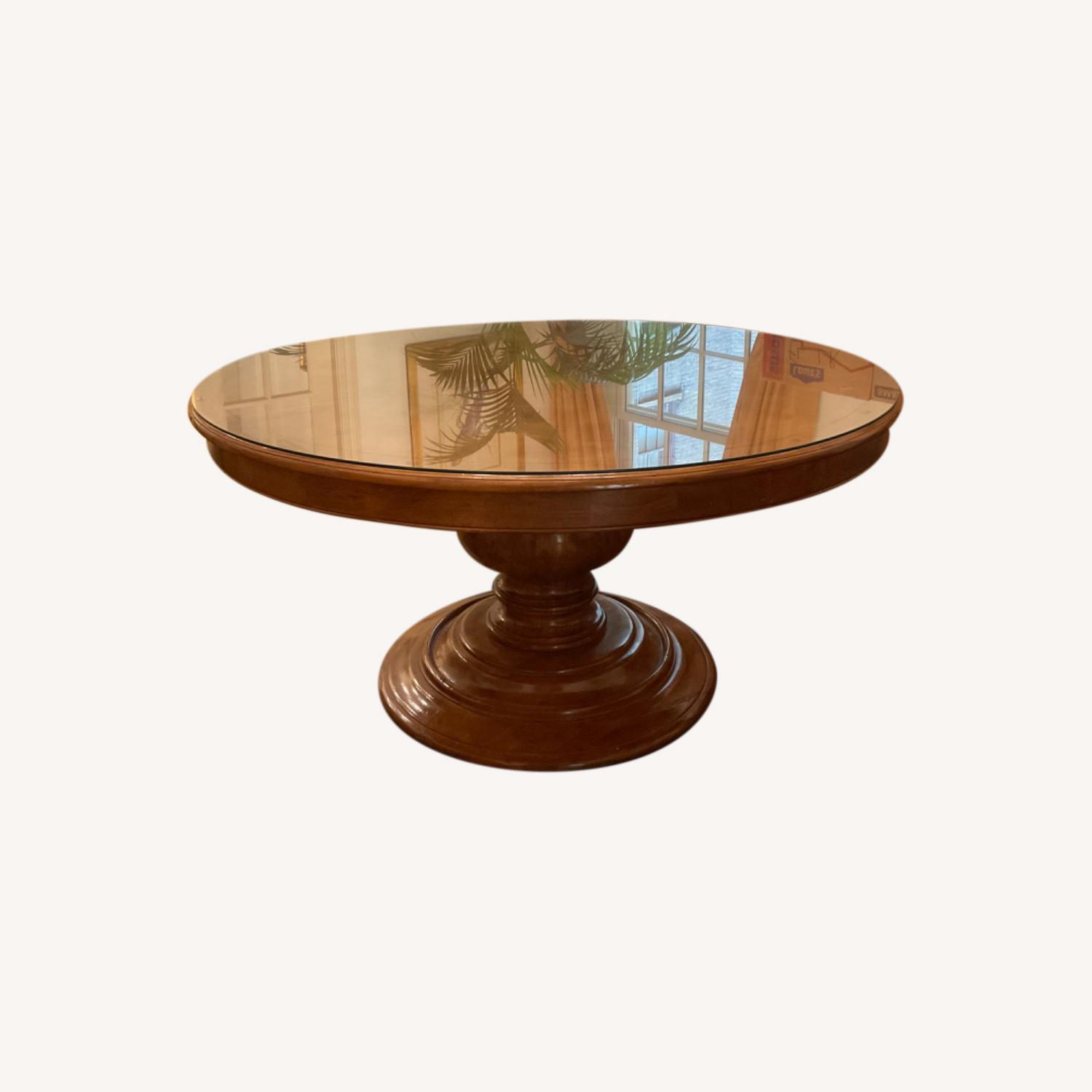 Wood & Hogan Pedestal Dining Table with Extension - image-0