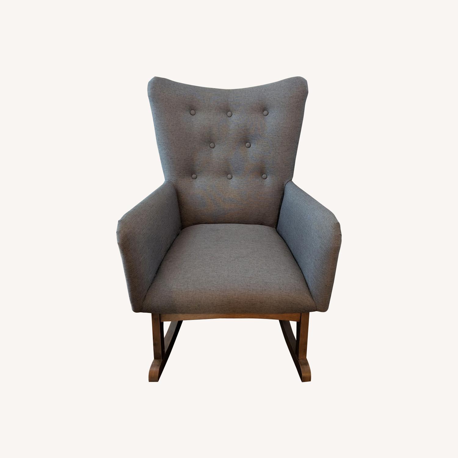 Upholstered Gray Rocking Chair AptDeco