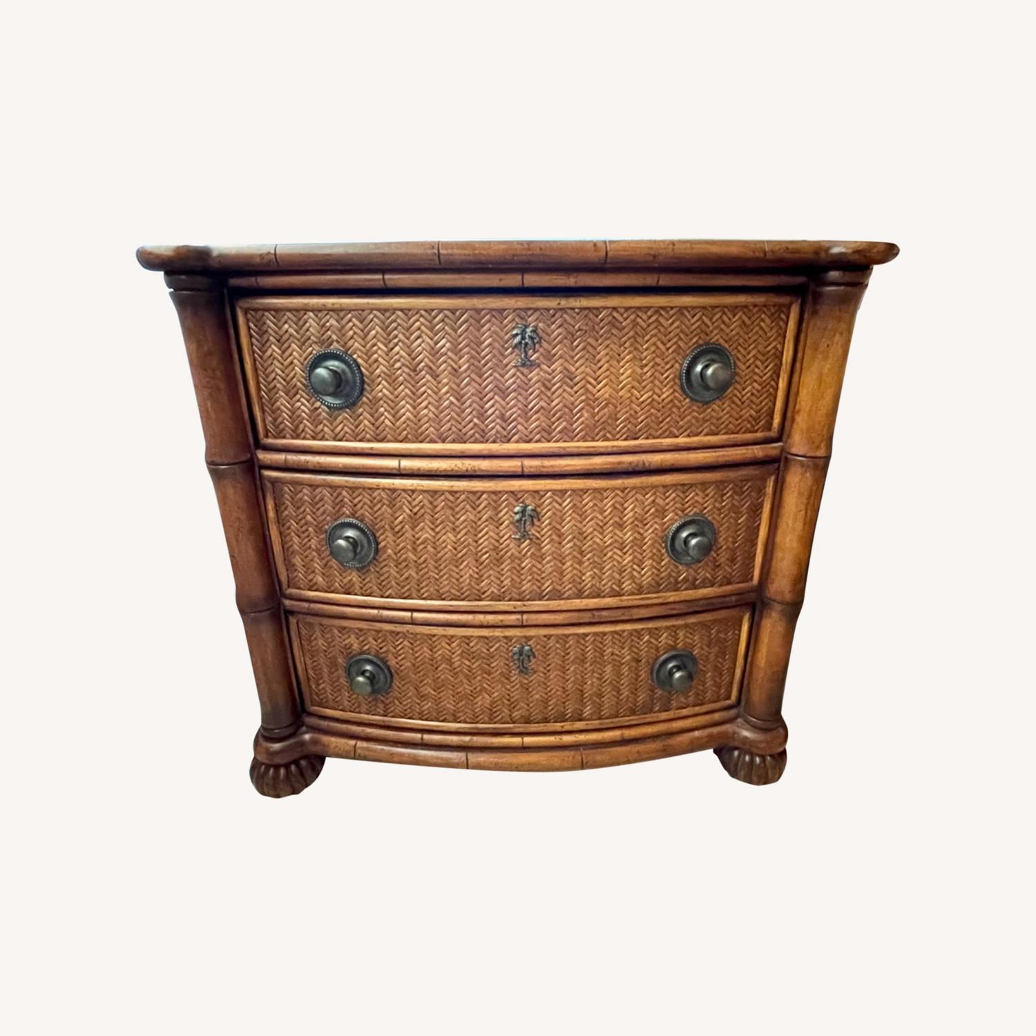 Tommy Bahama Faux Bamboo Walnut Nightstands AptDeco