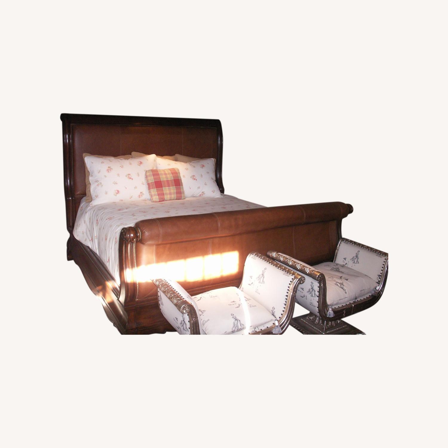 King Size Leather Bedframe - image-0