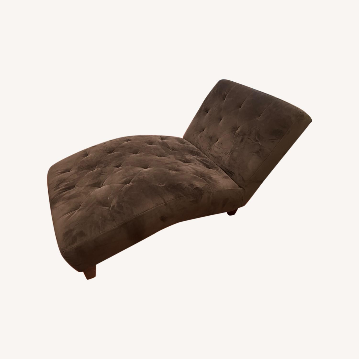Z Gallerie Brown Fabric Chaise Lounge AptDeco