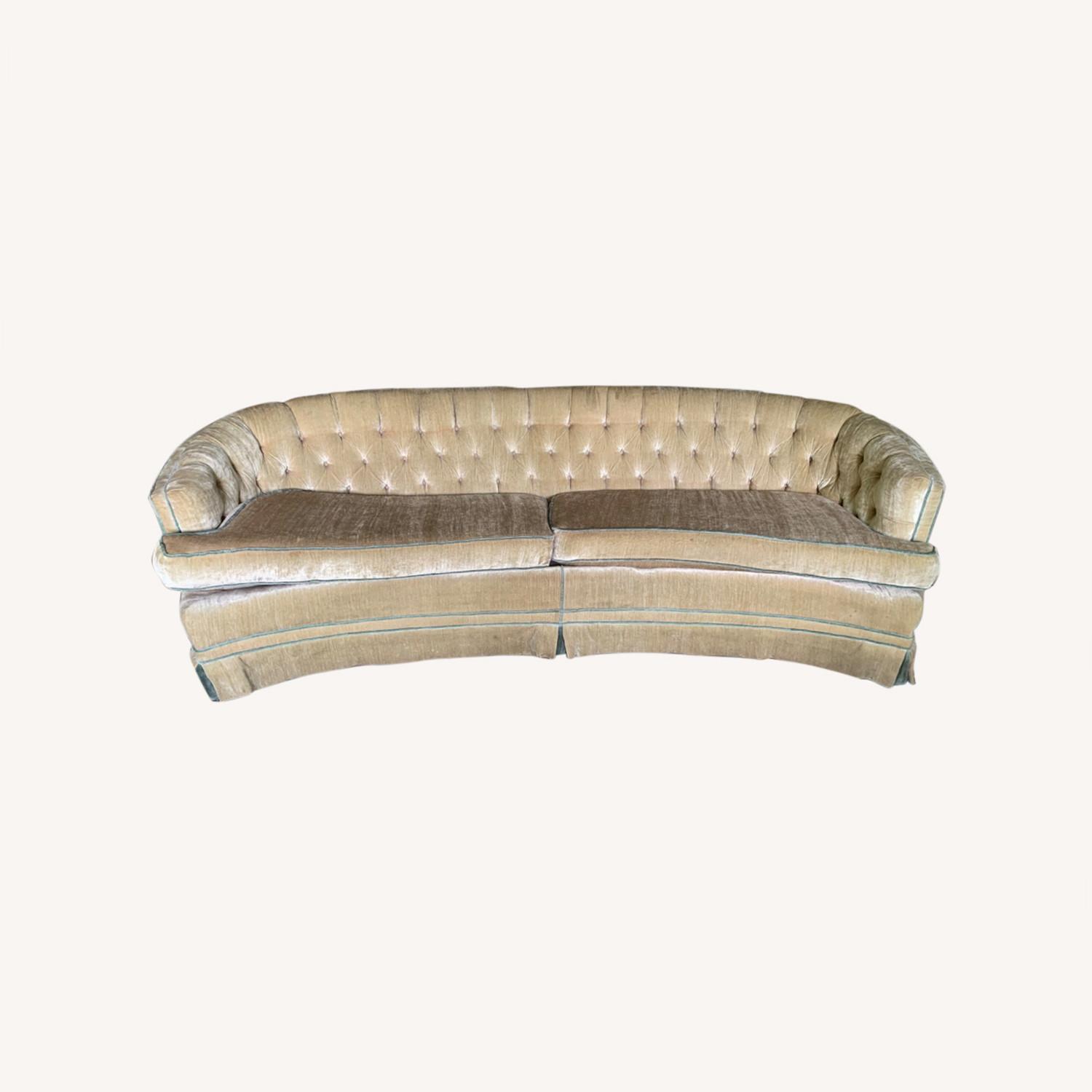 Vintage/Antique Velvet Sofa - Hollywood Regency - image-0
