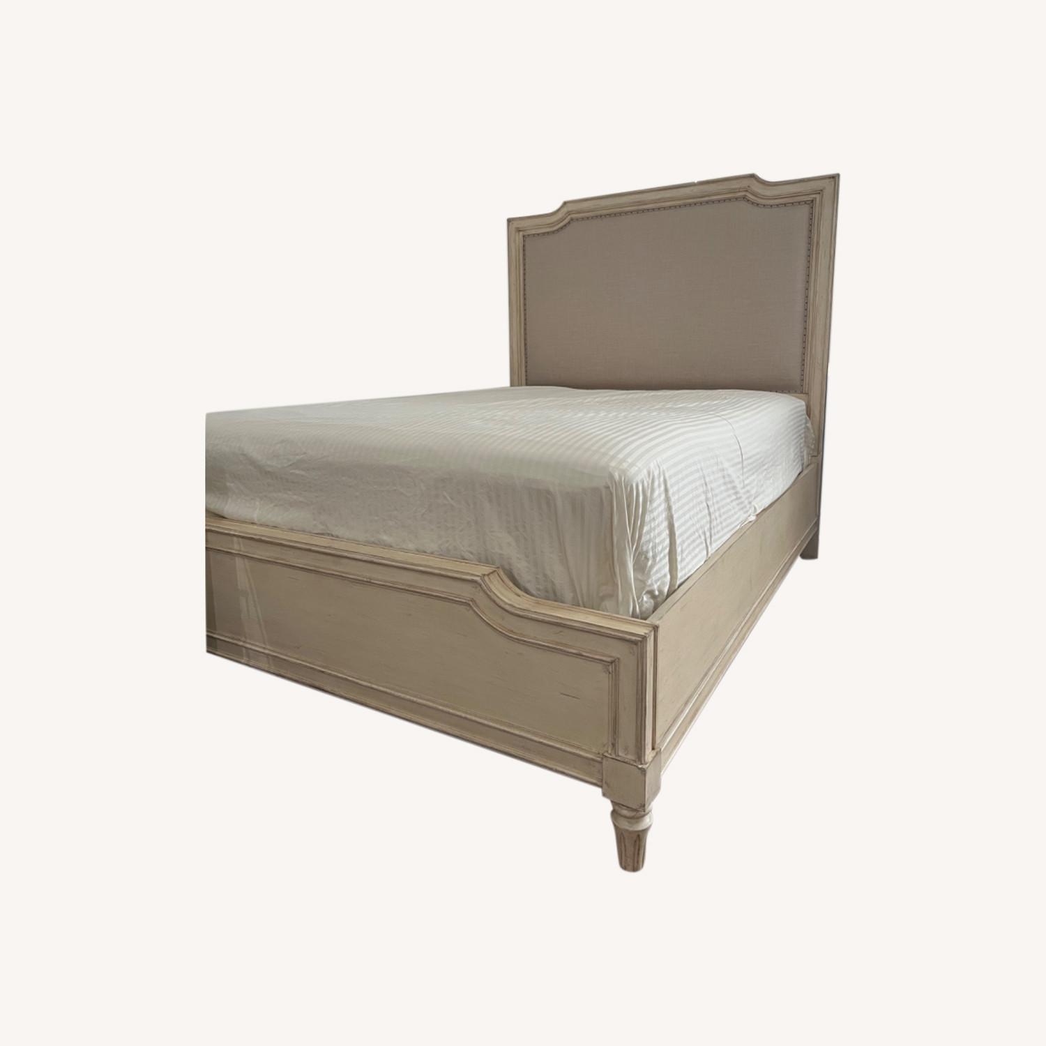Queen Bed Frame With Nail Head Headboard - image-0