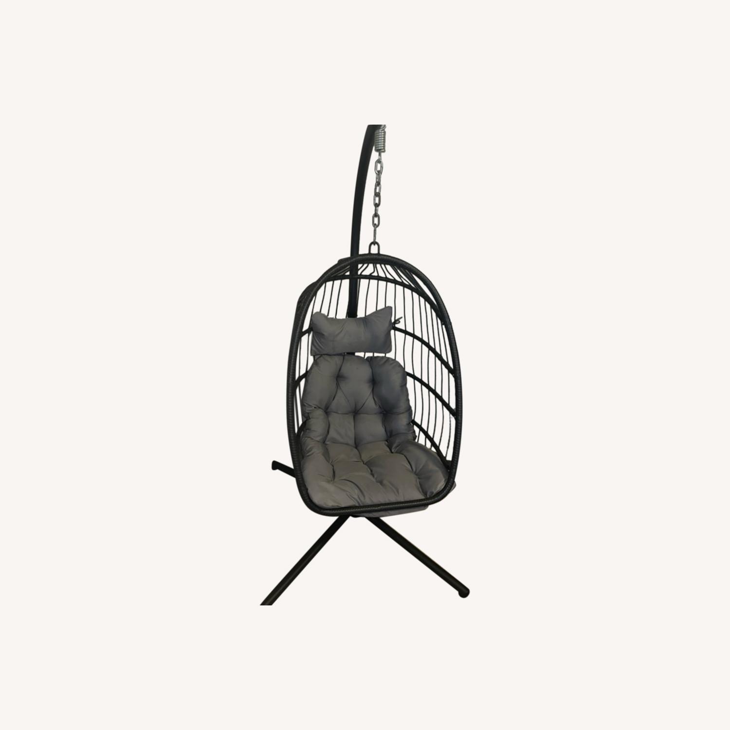 Dark Grey Egg Chair - image-0