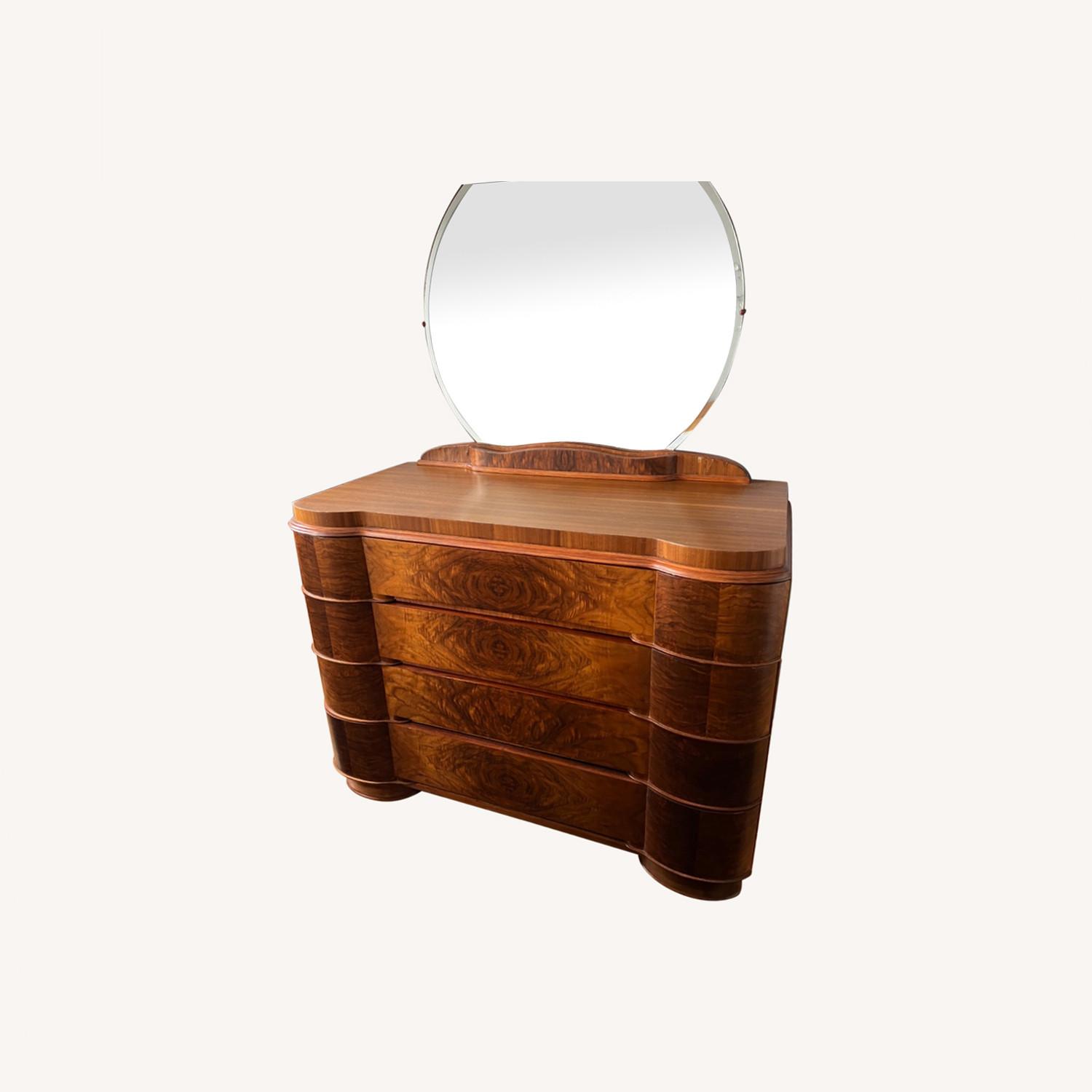 1940s Art Deco Dresser With Mirror - image-0