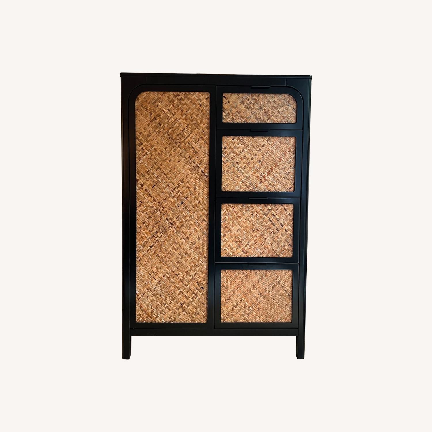 CB2 Black Cane Wardrobe - image-0
