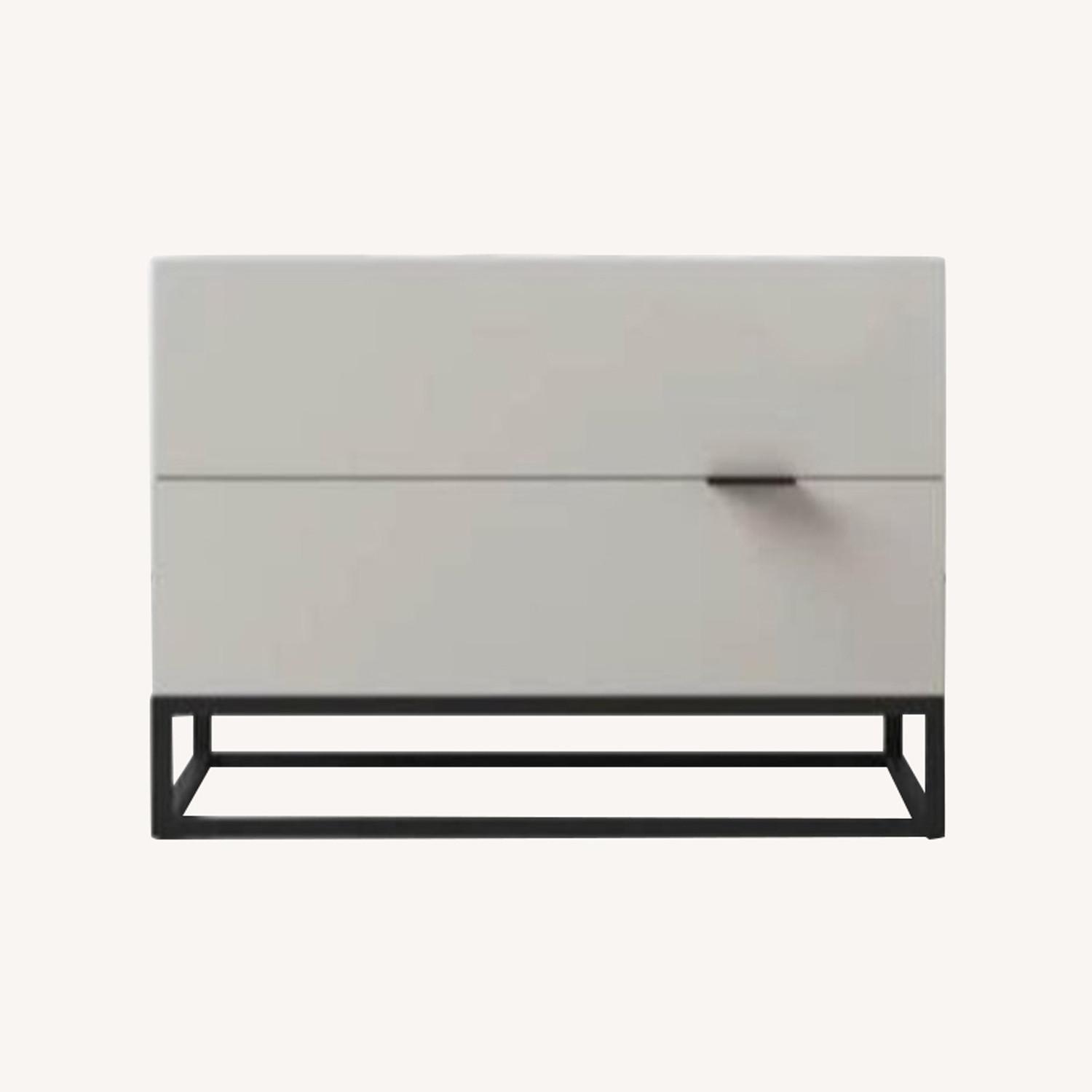 AllModern Modern Light Grey Lacquered Nightstand Pair - image-0