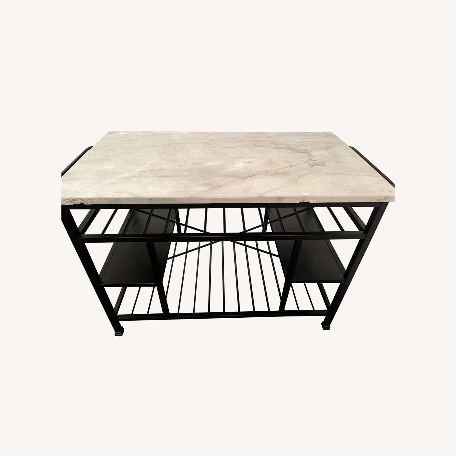 Wade Logan Kitchen Island with Marble Top AptDeco