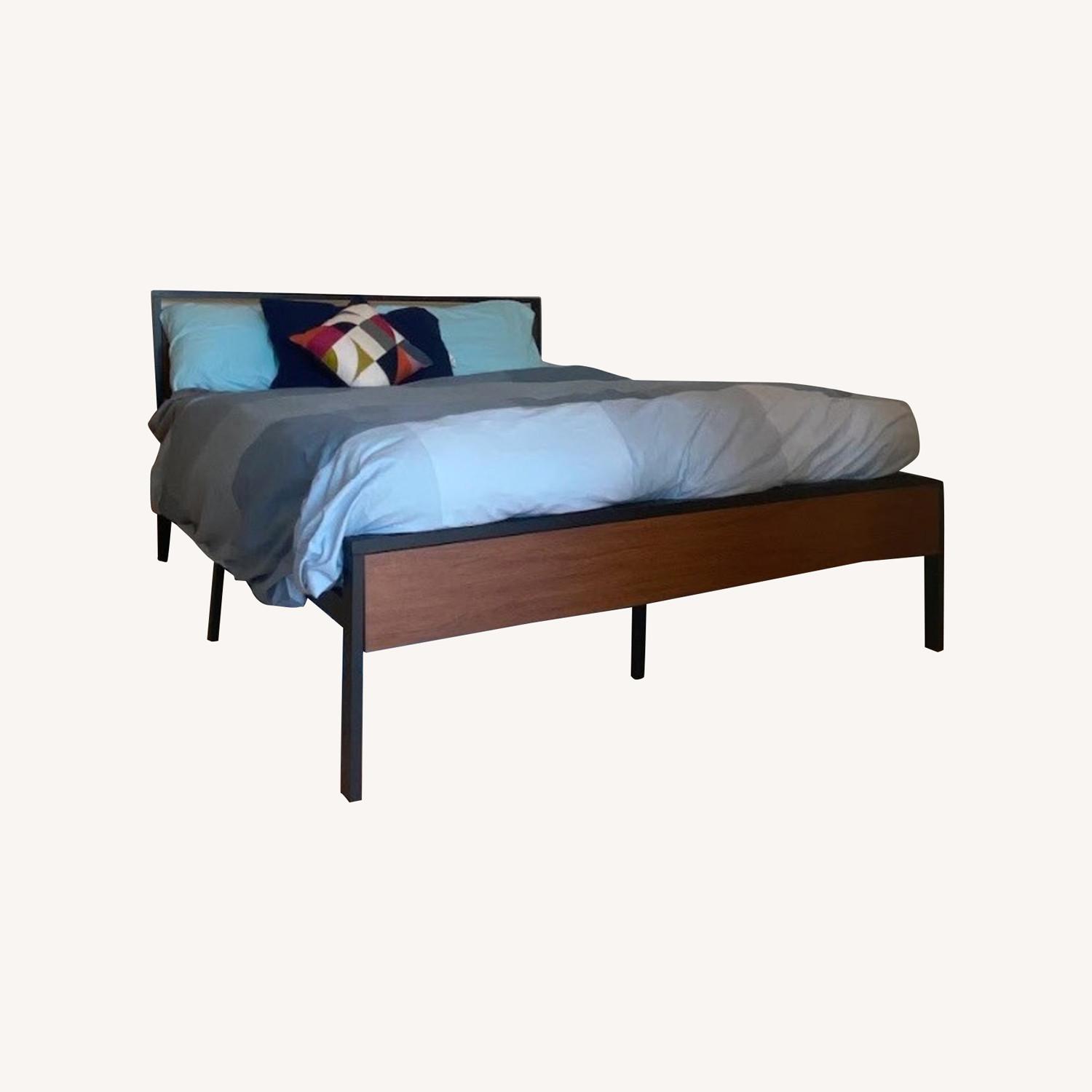 Wayfair Bed Frame -Walnut Classical Metal Frame Platform Bed - image-0