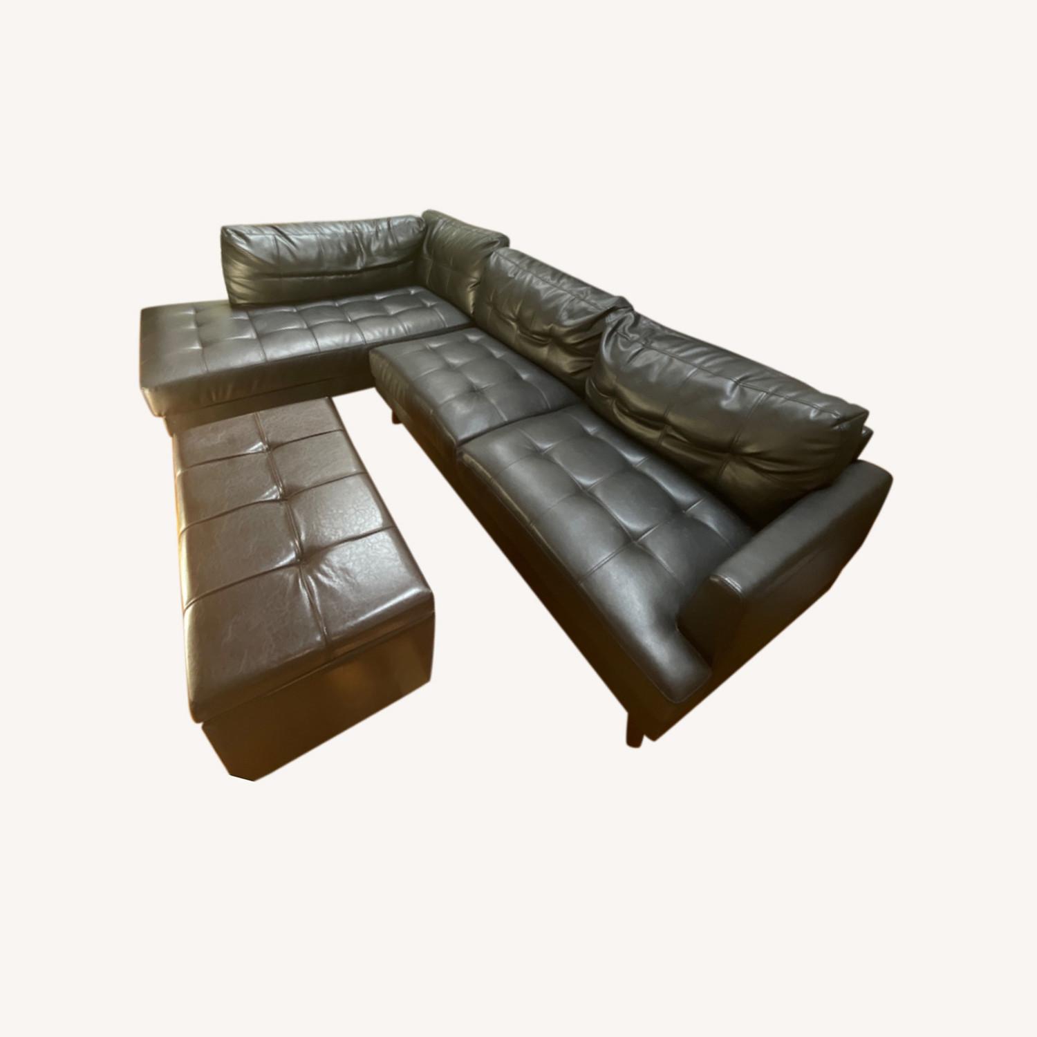 Wayfair Latitude Run Faux Leather Sectional Sofa - image-0